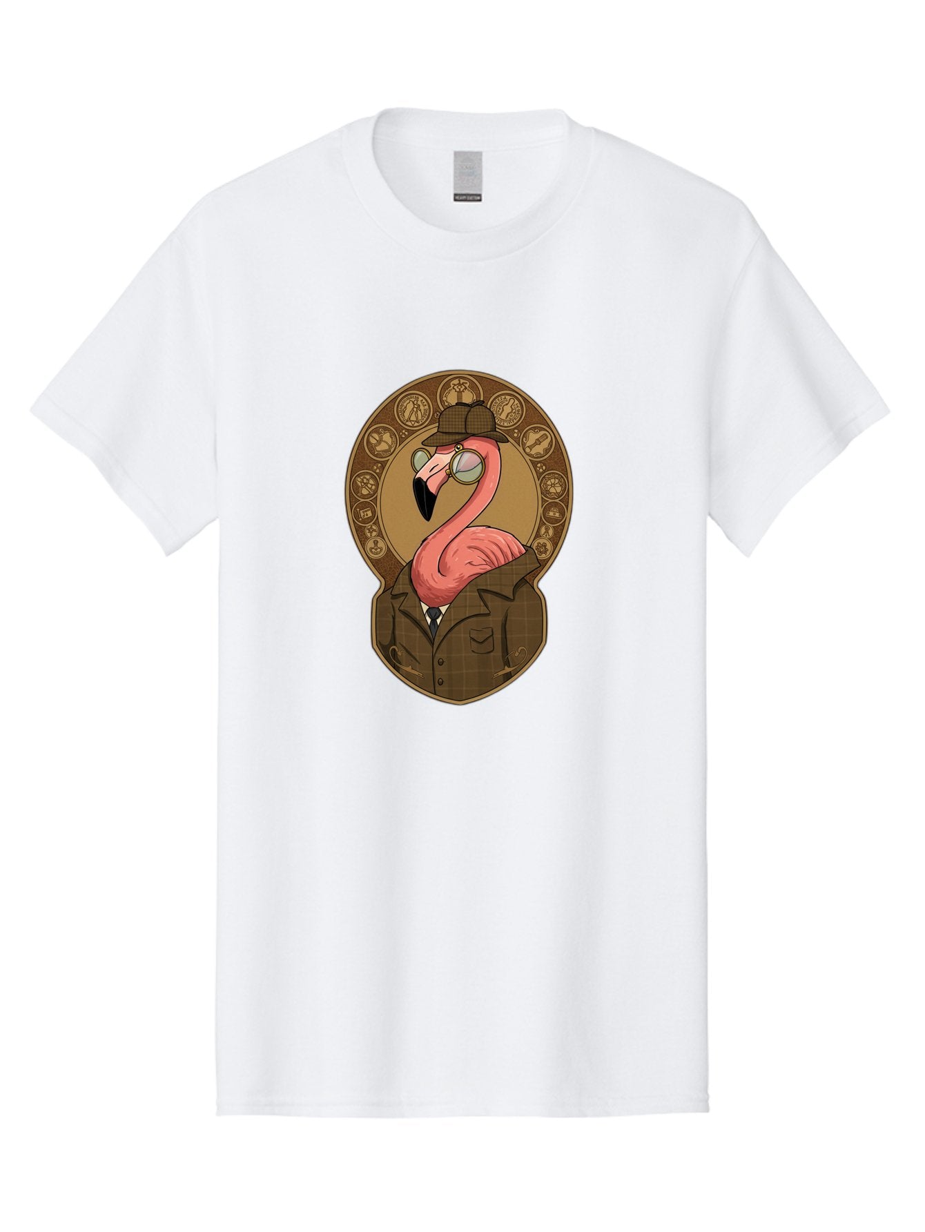 Detective-Flamingo Men'S Graphic Tee, 100% Cotton, Comfortable Casual Summer Wear, Machine Washable, Vintage Camera, Old Camera, Antique Camera, Black Camera, Classic Photography, Photography Equipment, Nostalgic Device, Film Camera, Bam254