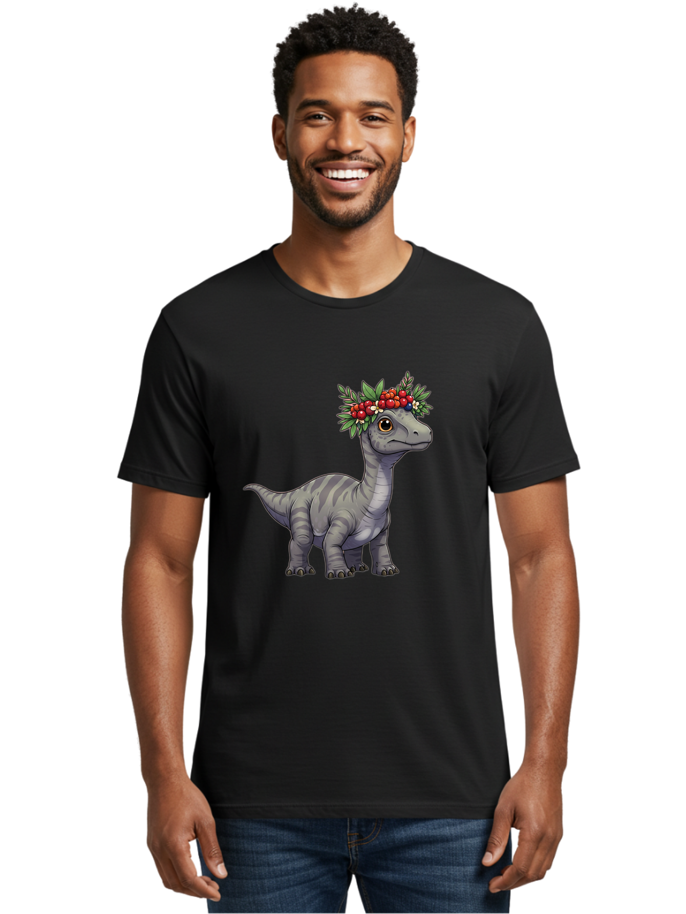 Dinosaur-With-Flower-Crown-1 Men'S Graphic Tee, 100% Cotton, Comfortable Casual Summer Wear, Machine Washable, Vintage Camera, Old Camera, Antique Camera, Black Camera, Classic Photography, Photography Equipment, Nostalgic Device, Film Camera, Bam267 17