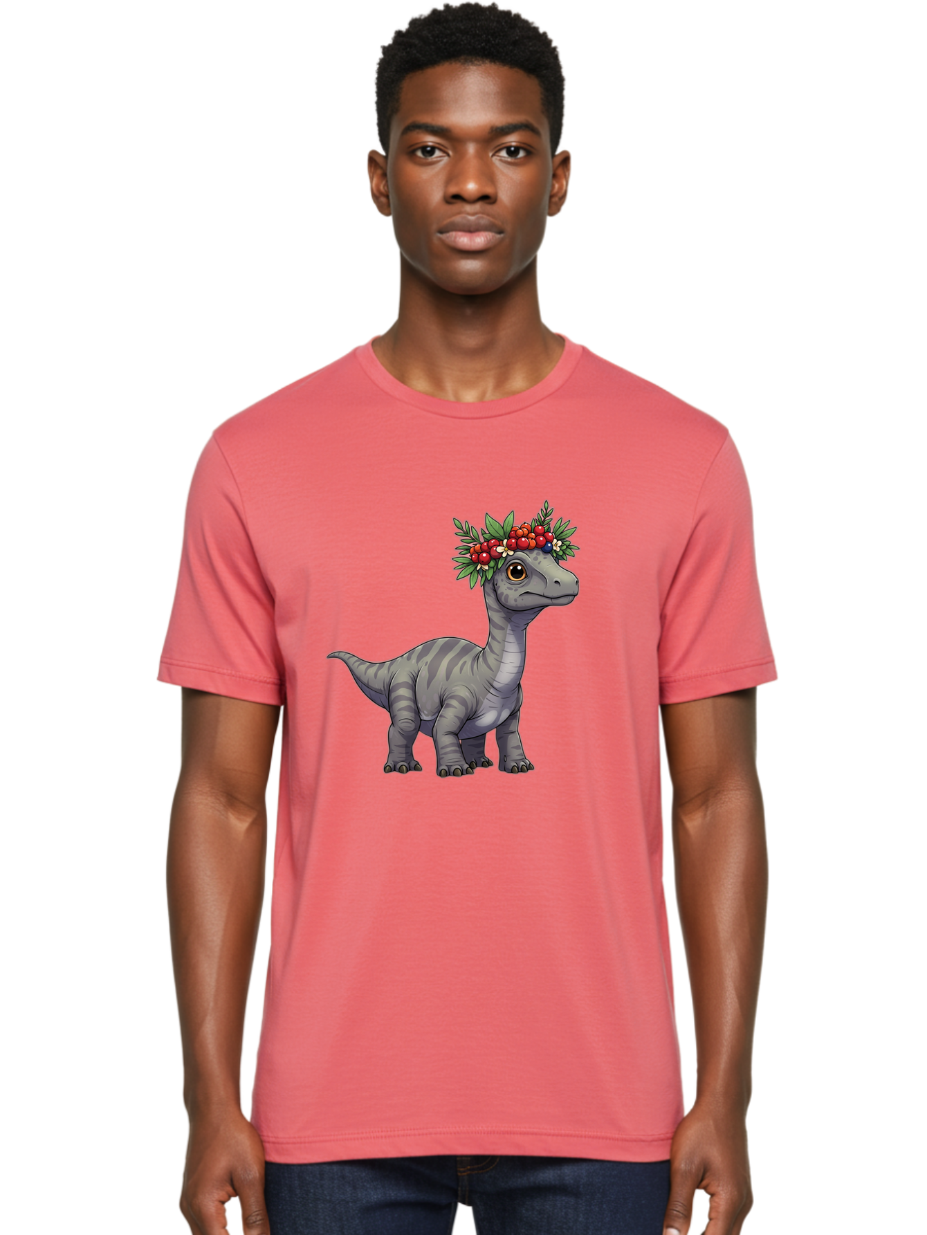 Dinosaur-With-Flower-Crown-1 Men'S Graphic Tee, 100% Cotton, Comfortable Casual Summer Wear, Machine Washable, Vintage Camera, Old Camera, Antique Camera, Black Camera, Classic Photography, Photography Equipment, Nostalgic Device, Film Camera, Bam267 24