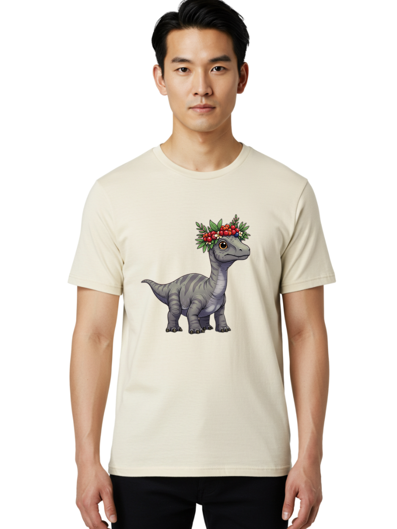 Dinosaur-With-Flower-Crown-1 Men'S Graphic Tee, 100% Cotton, Comfortable Casual Summer Wear, Machine Washable, Vintage Camera, Old Camera, Antique Camera, Black Camera, Classic Photography, Photography Equipment, Nostalgic Device, Film Camera, Bam267 20
