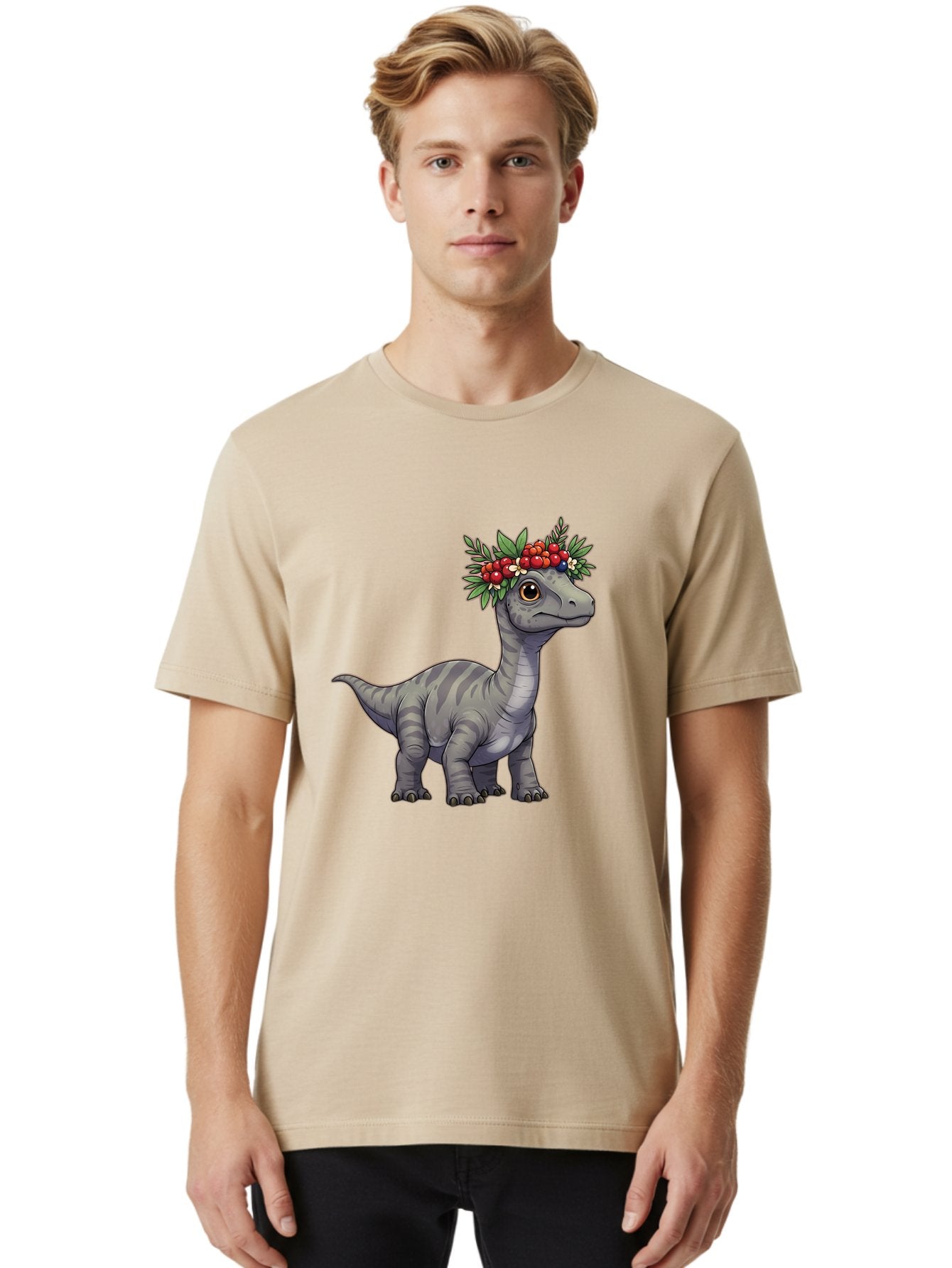 Dinosaur-With-Flower-Crown-1 Men'S Graphic Tee, 100% Cotton, Comfortable Casual Summer Wear, Machine Washable, Vintage Camera, Old Camera, Antique Camera, Black Camera, Classic Photography, Photography Equipment, Nostalgic Device, Film Camera, Bam267 24