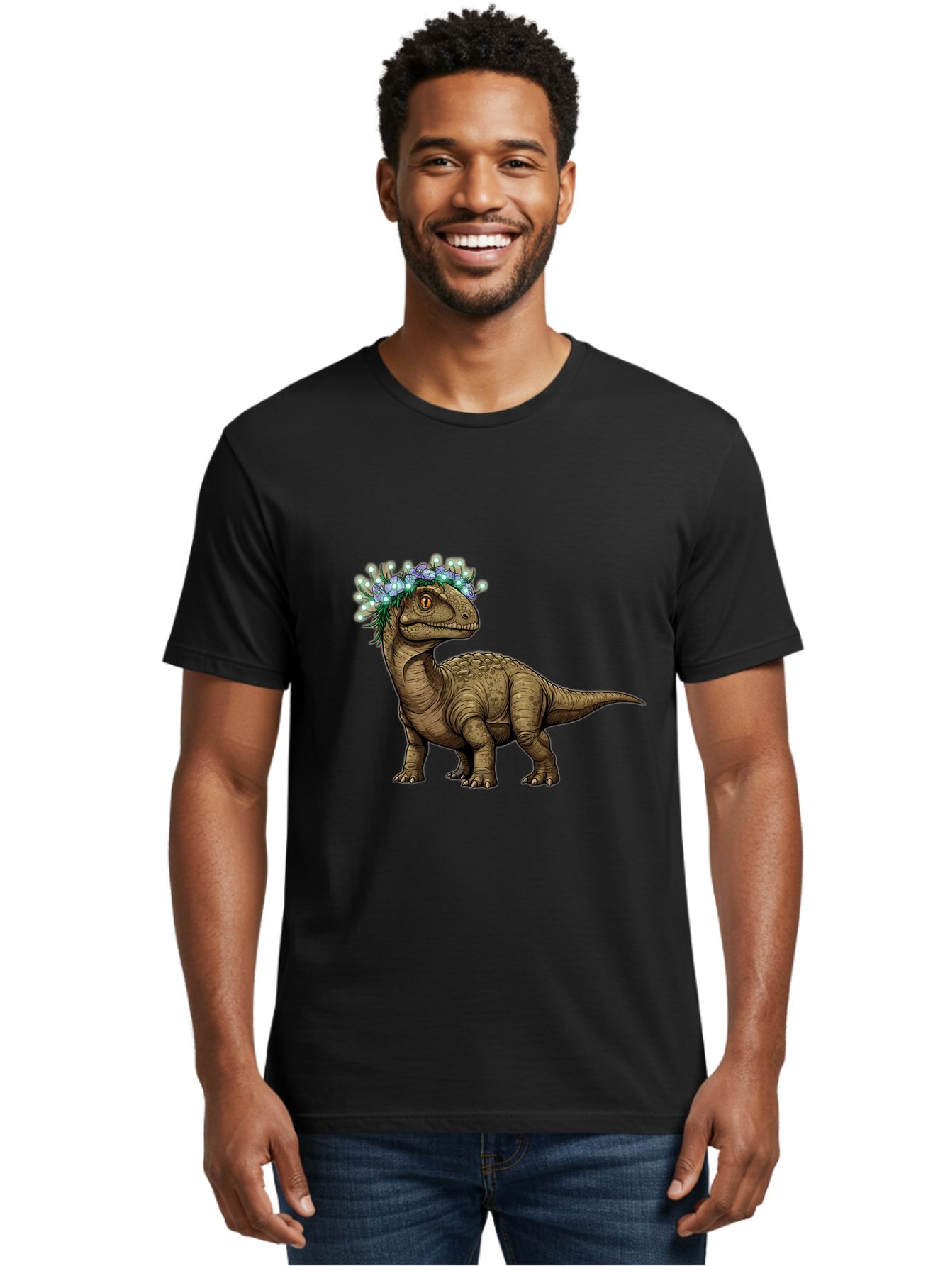 Dinosaur-With-Flower-Crown-2 Men'S Graphic Tee, 100% Cotton, Comfortable Casual Summer Wear, Machine Washable, Vintage Camera, Old Camera, Antique Camera, Black Camera, Classic Photography, Photography Equipment, Nostalgic Device, Film Camera, Bam268 20