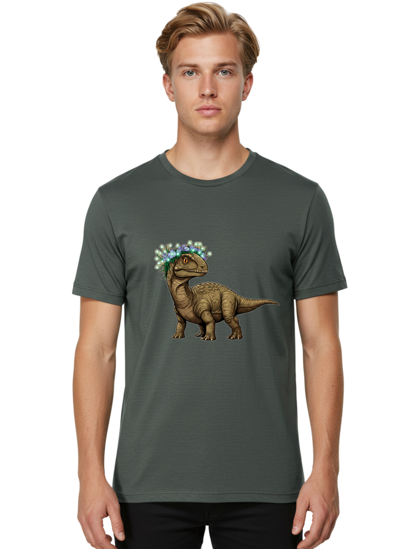 Dinosaur-With-Flower-Crown-2 Men'S Graphic Tee, 100% Cotton, Comfortable Casual Summer Wear, Machine Washable, Vintage Camera, Old Camera, Antique Camera, Black Camera, Classic Photography, Photography Equipment, Nostalgic Device, Film Camera, Bam268 16