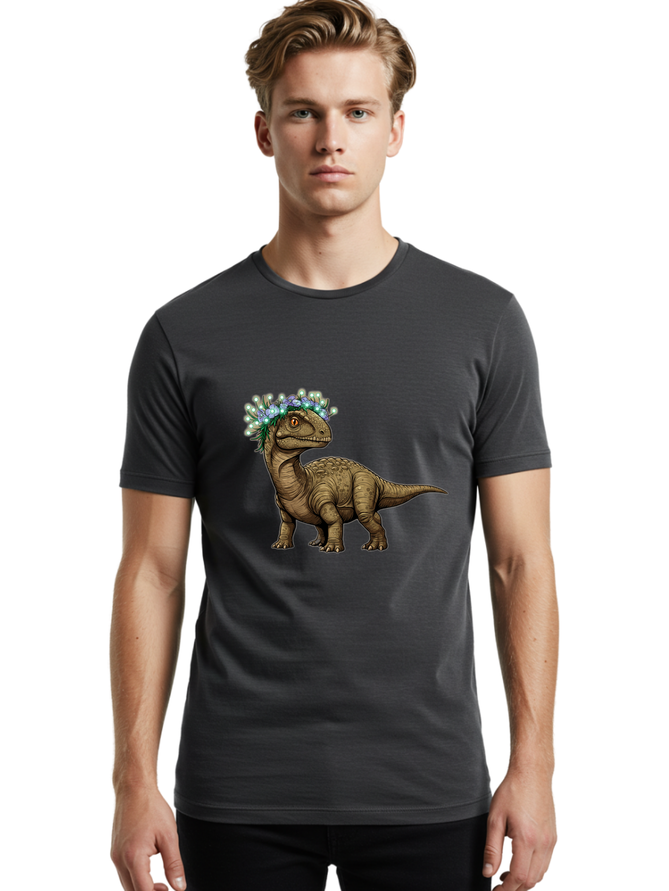 Dinosaur-With-Flower-Crown-2 Men'S Graphic Tee, 100% Cotton, Comfortable Casual Summer Wear, Machine Washable, Vintage Camera, Old Camera, Antique Camera, Black Camera, Classic Photography, Photography Equipment, Nostalgic Device, Film Camera, Bam268 26
