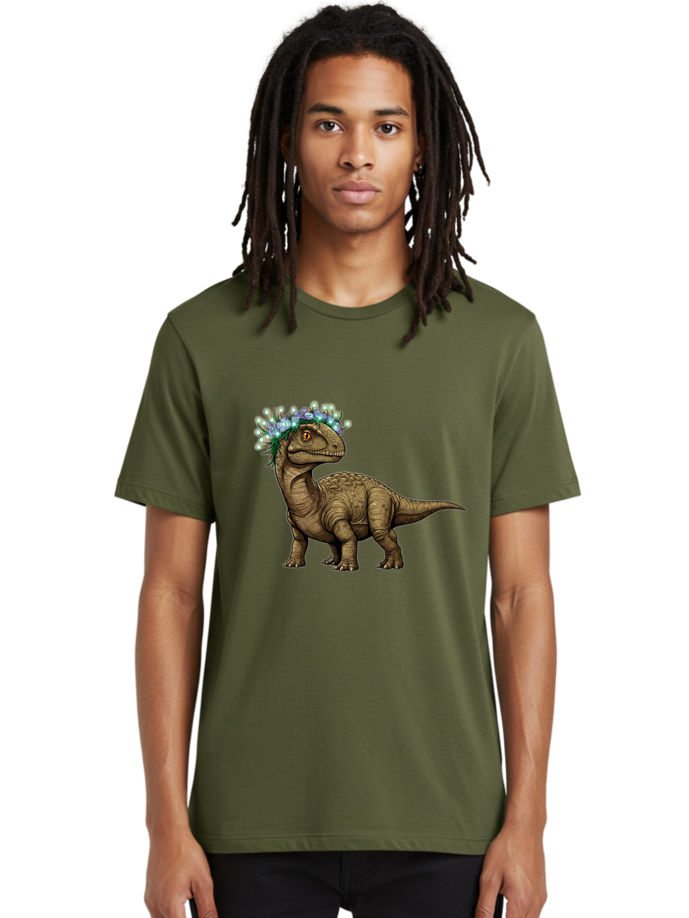 Dinosaur-With-Flower-Crown-2 Men'S Graphic Tee, 100% Cotton, Comfortable Casual Summer Wear, Machine Washable, Vintage Camera, Old Camera, Antique Camera, Black Camera, Classic Photography, Photography Equipment, Nostalgic Device, Film Camera, Bam268 24