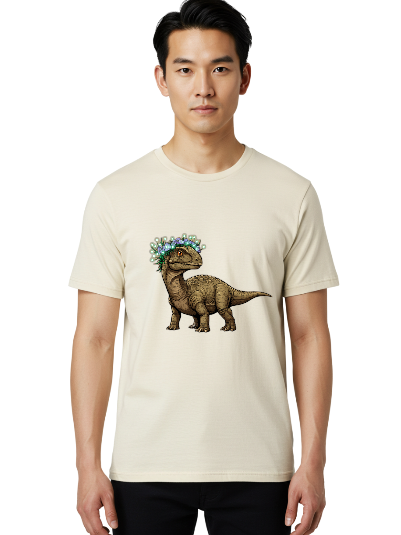 Dinosaur-With-Flower-Crown-2 Men'S Graphic Tee, 100% Cotton, Comfortable Casual Summer Wear, Machine Washable, Vintage Camera, Old Camera, Antique Camera, Black Camera, Classic Photography, Photography Equipment, Nostalgic Device, Film Camera, Bam268 23
