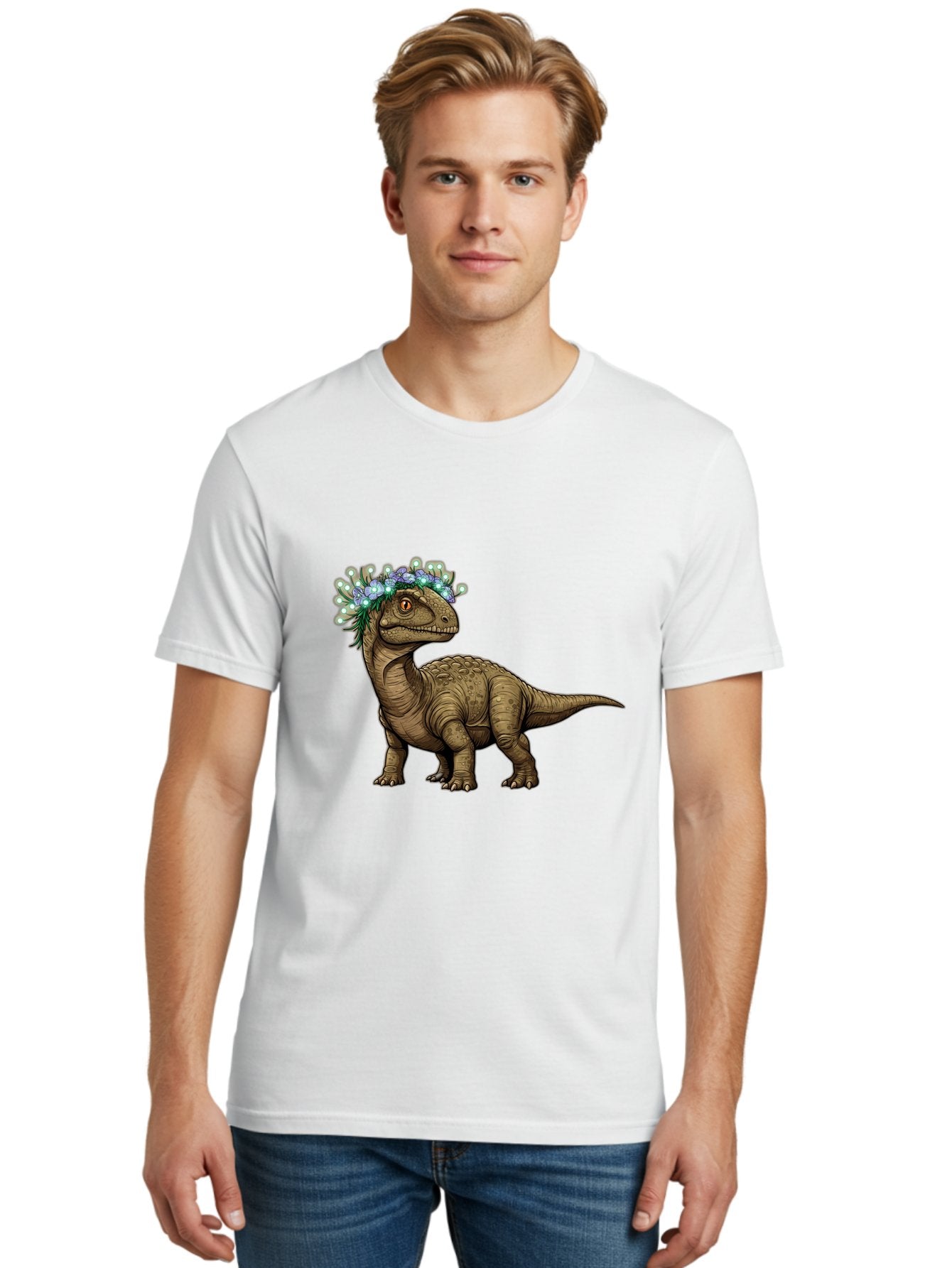 Dinosaur-With-Flower-Crown-2 Men'S Graphic Tee, 100% Cotton, Comfortable Casual Summer Wear, Machine Washable, Vintage Camera, Old Camera, Antique Camera, Black Camera, Classic Photography, Photography Equipment, Nostalgic Device, Film Camera, Bam268 24