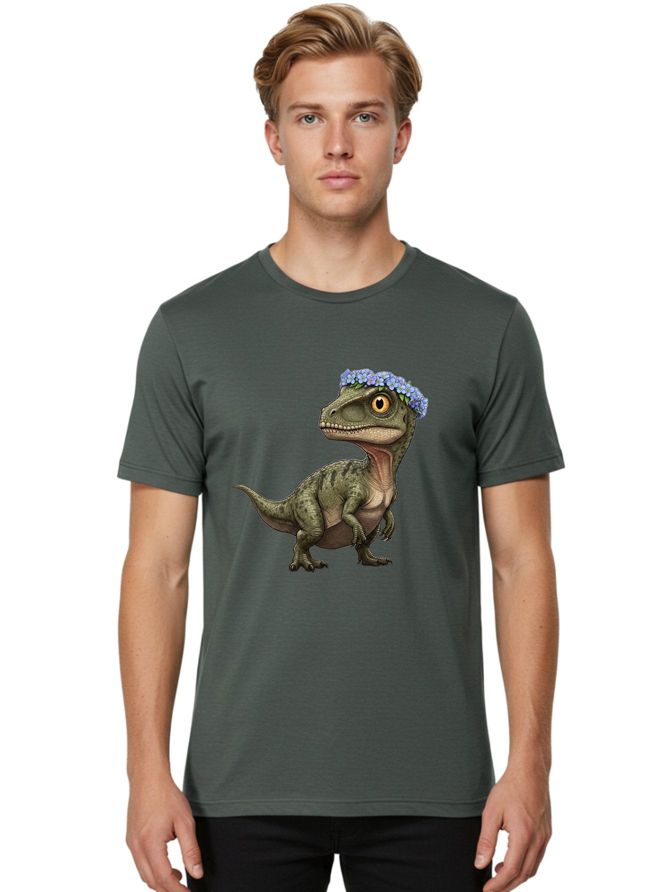 Dinosaur-With-Flower-Crown Men'S Graphic Tee, 100% Cotton, Comfortable Casual Summer Wear, Machine Washable, Vintage Camera, Old Camera, Antique Camera, Black Camera, Classic Photography, Photography Equipment, Nostalgic Device, Film Camera, Bam269 24