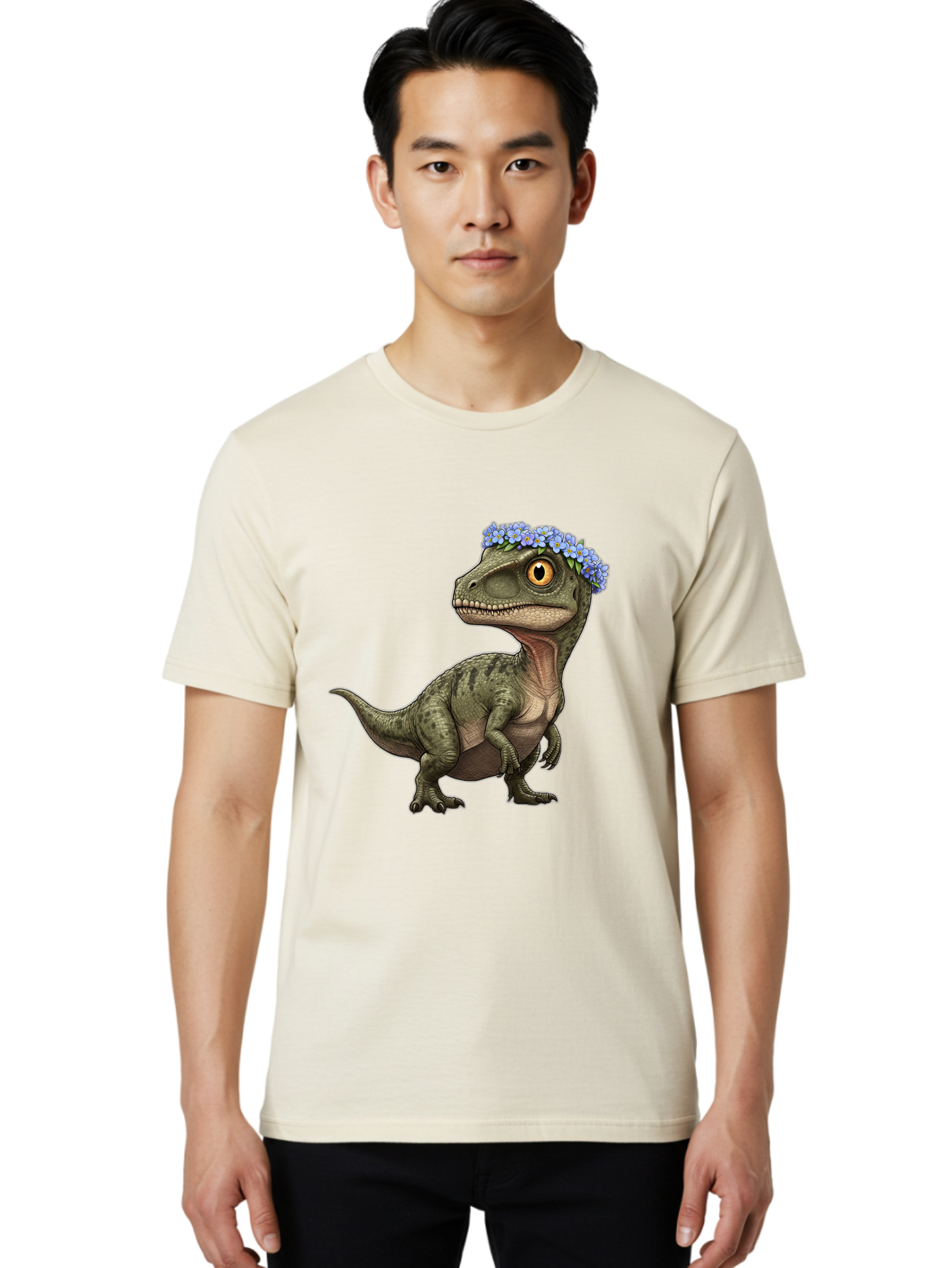 Dinosaur-With-Flower-Crown Men'S Graphic Tee, 100% Cotton, Comfortable Casual Summer Wear, Machine Washable, Vintage Camera, Old Camera, Antique Camera, Black Camera, Classic Photography, Photography Equipment, Nostalgic Device, Film Camera, Bam269 17