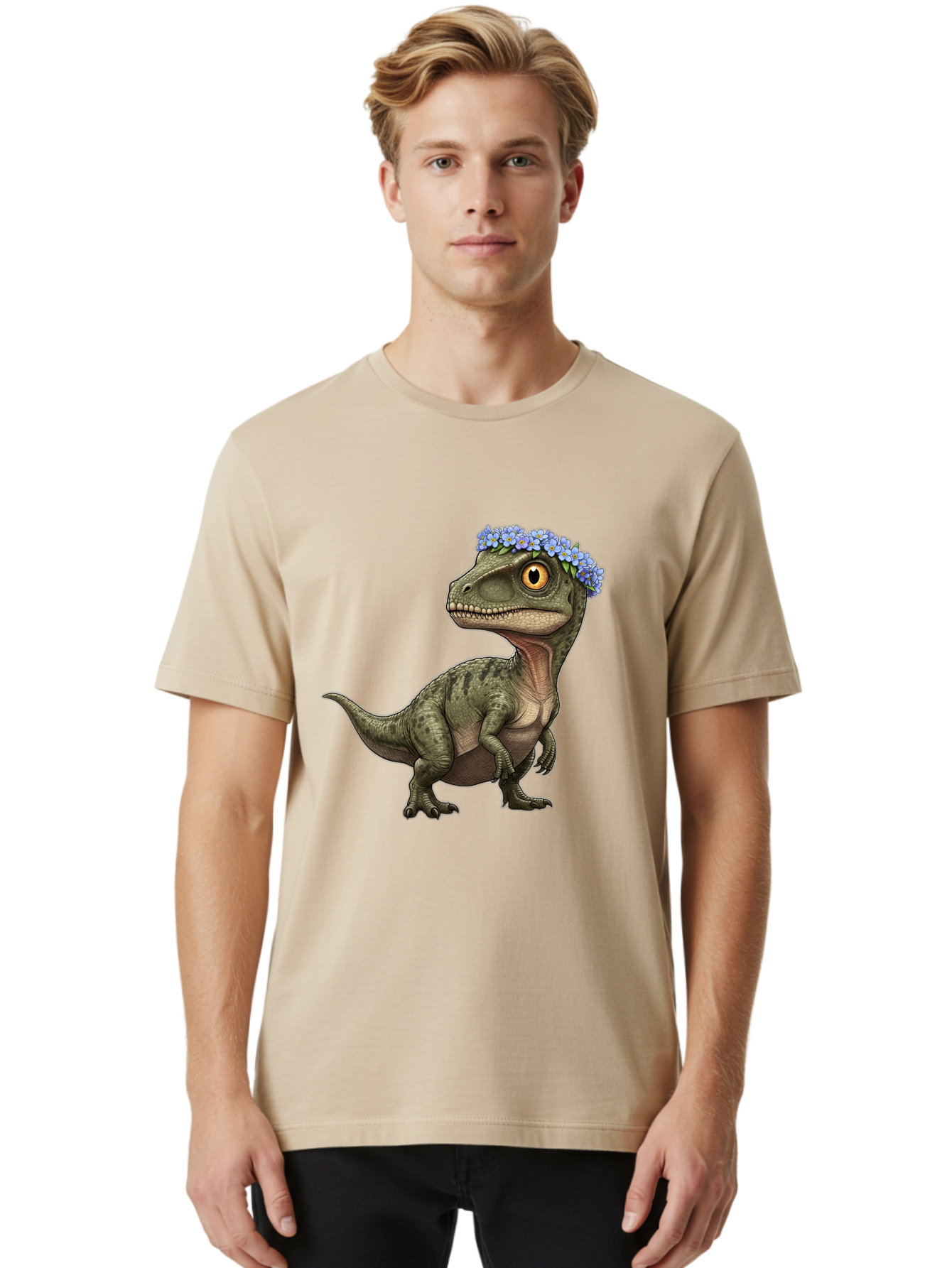 Dinosaur-With-Flower-Crown Men'S Graphic Tee, 100% Cotton, Comfortable Casual Summer Wear, Machine Washable, Vintage Camera, Old Camera, Antique Camera, Black Camera, Classic Photography, Photography Equipment, Nostalgic Device, Film Camera, Bam269 23