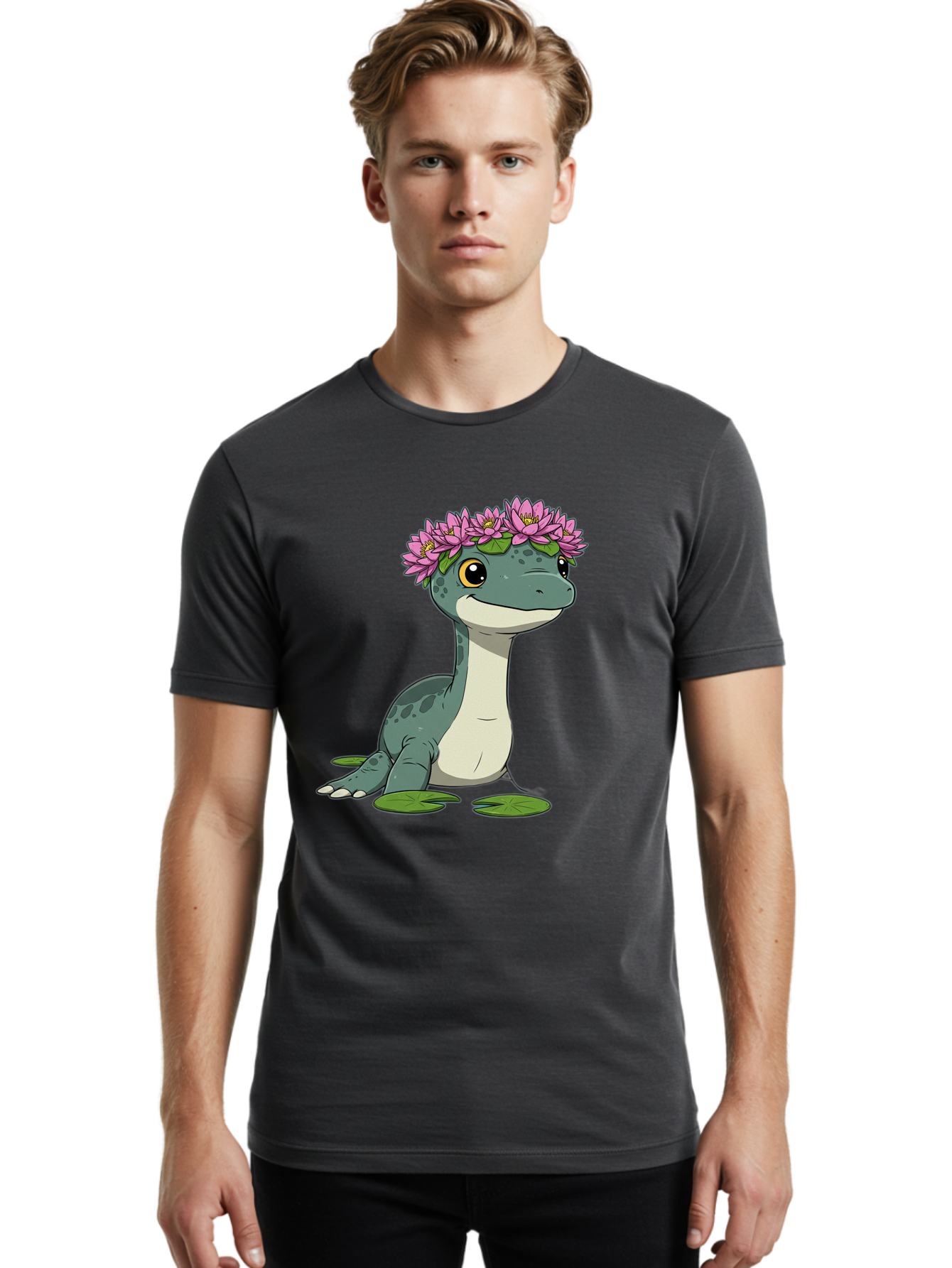 Dinosaur-With-Flower-Wreath Men'S Graphic Tee, 100% Cotton, Comfortable Casual Summer Wear, Machine Washable, Vintage Camera, Old Camera, Antique Camera, Black Camera, Classic Photography, Photography Equipment, Nostalgic Device, Film Camera, Bam270 30