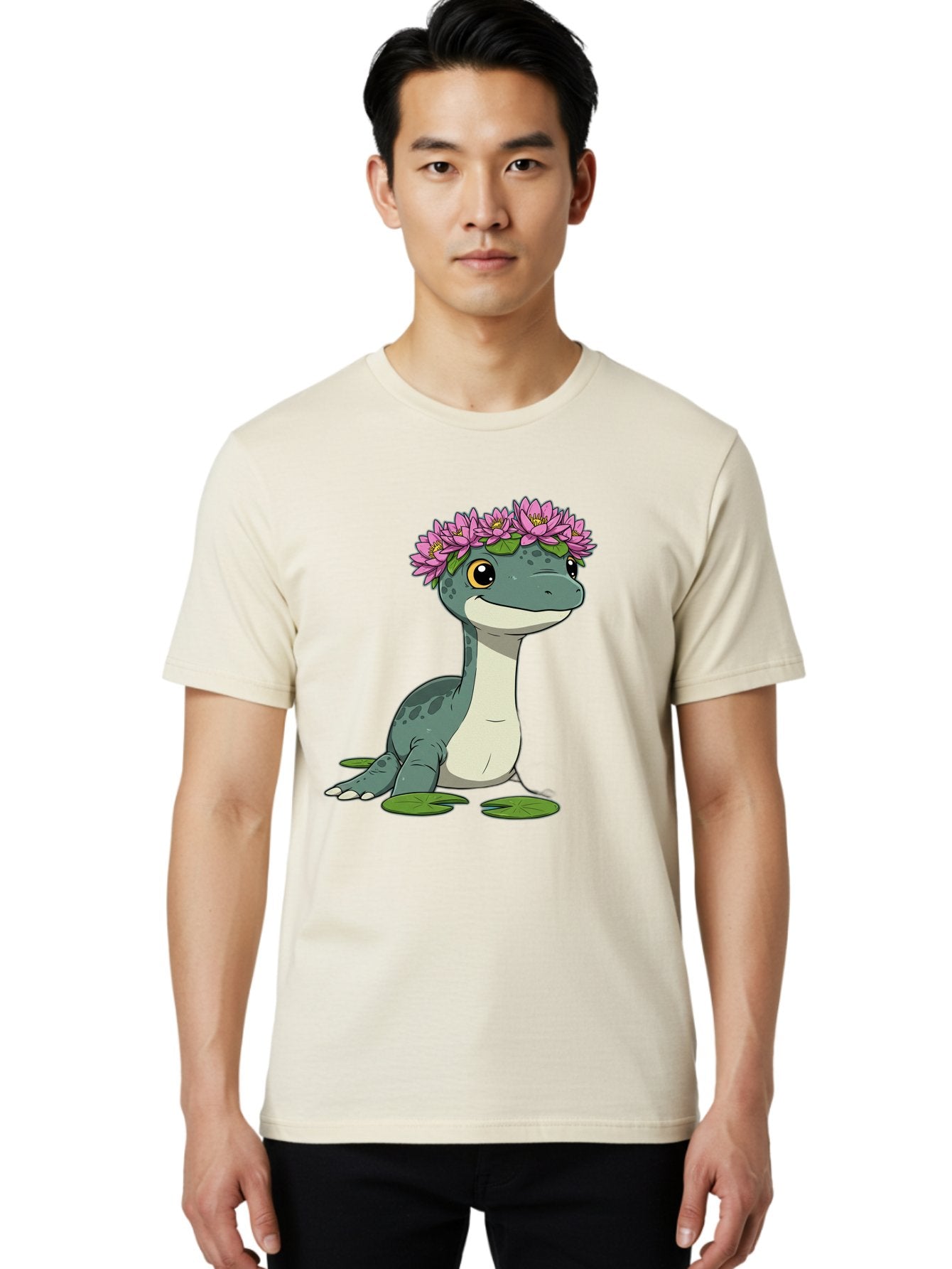 Dinosaur-With-Flower-Wreath Men'S Graphic Tee, 100% Cotton, Comfortable Casual Summer Wear, Machine Washable, Vintage Camera, Old Camera, Antique Camera, Black Camera, Classic Photography, Photography Equipment, Nostalgic Device, Film Camera, Bam270 24