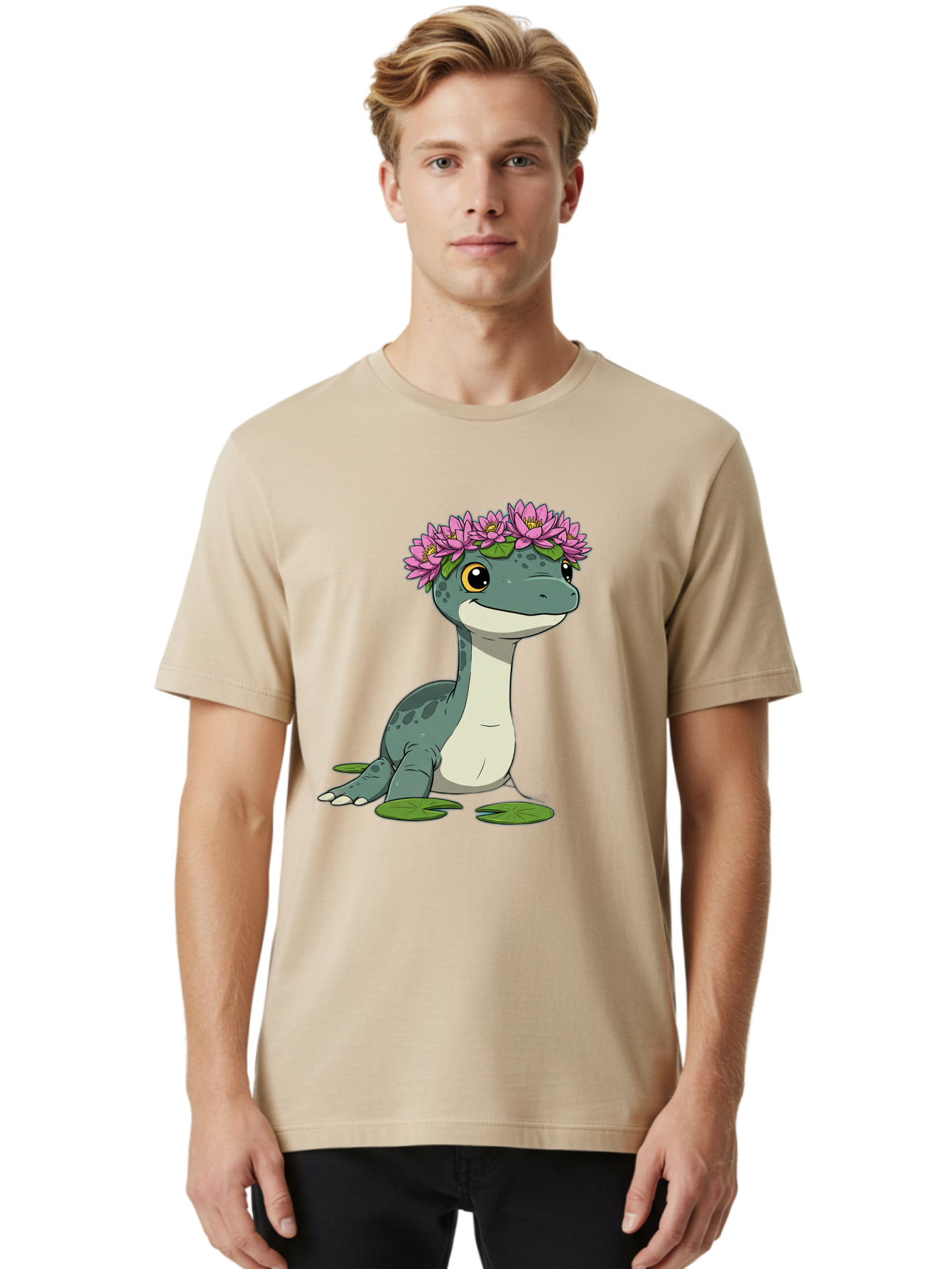 Dinosaur-With-Flower-Wreath Men'S Graphic Tee, 100% Cotton, Comfortable Casual Summer Wear, Machine Washable, Vintage Camera, Old Camera, Antique Camera, Black Camera, Classic Photography, Photography Equipment, Nostalgic Device, Film Camera, Bam270 27