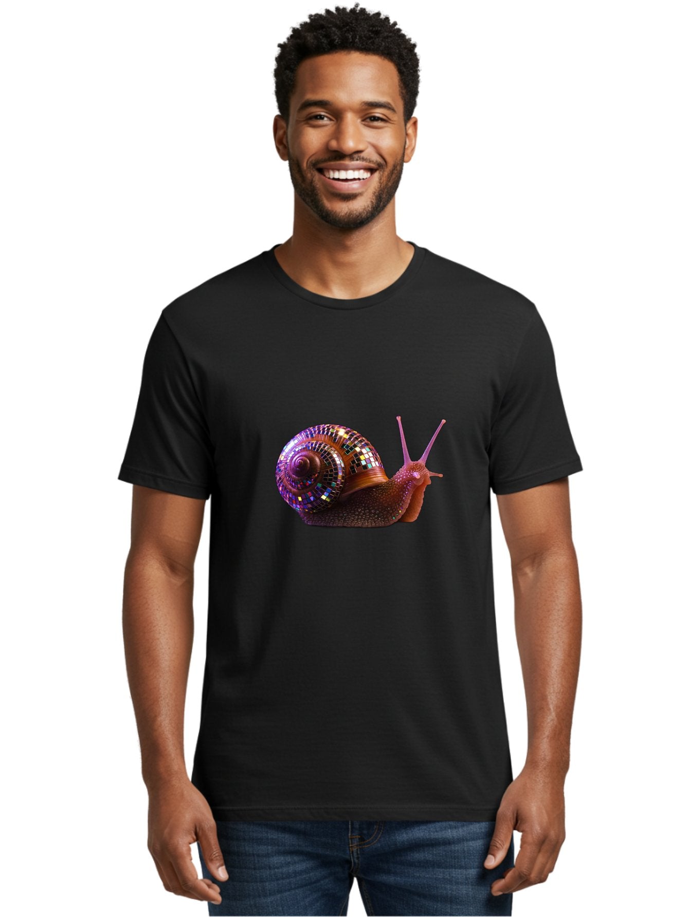 Disco-Snail-3 Men'S Graphic Tee, 100% Cotton, Comfortable Casual Summer Wear, Machine Washable, Vintage Camera, Old Camera, Antique Camera, Black Camera, Classic Photography, Photography Equipment, Nostalgic Device, Film Camera, Camera Art Bam288 17