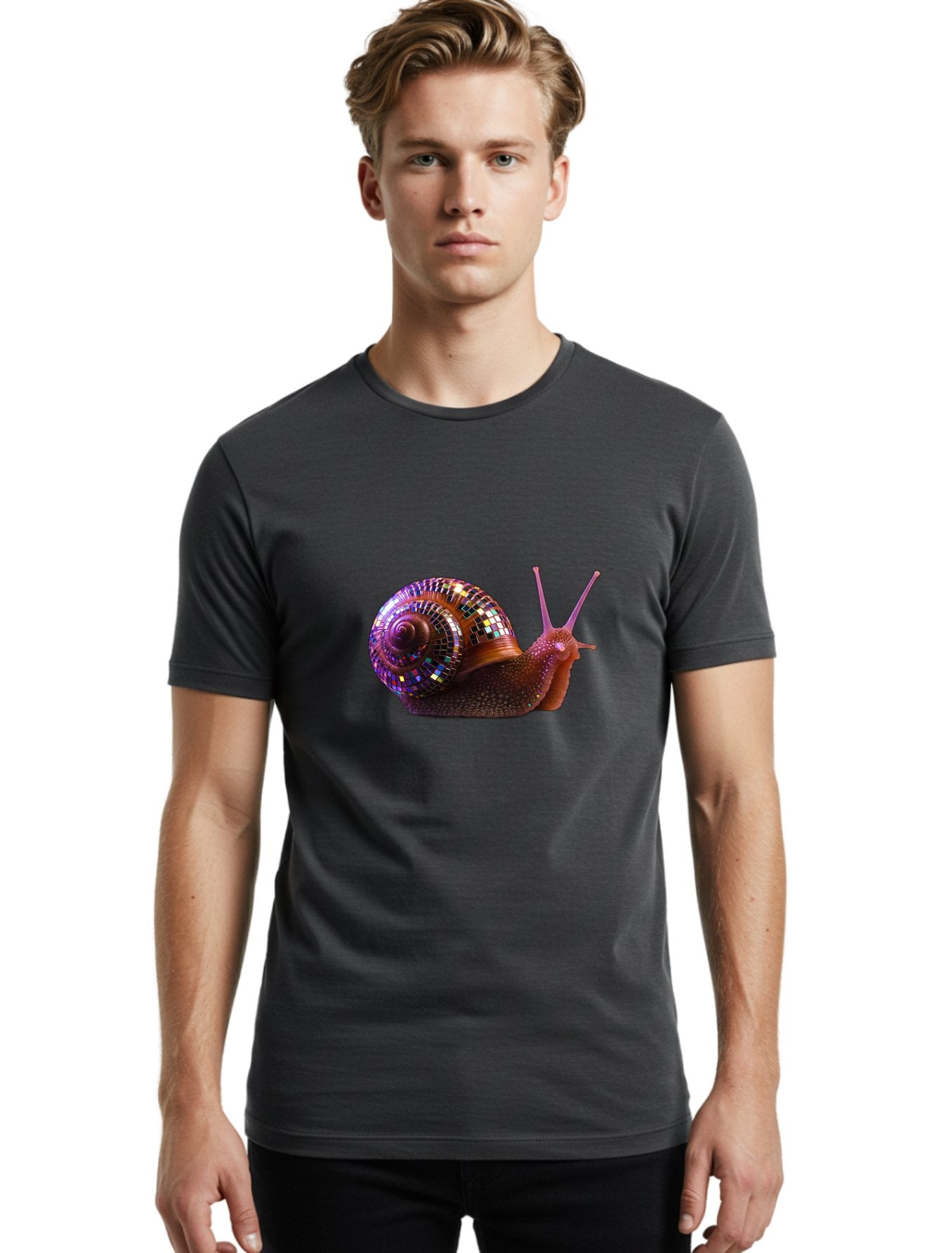 Disco-Snail-3 Men'S Graphic Tee, 100% Cotton, Comfortable Casual Summer Wear, Machine Washable, Vintage Camera, Old Camera, Antique Camera, Black Camera, Classic Photography, Photography Equipment, Nostalgic Device, Film Camera, Camera Art Bam288 18