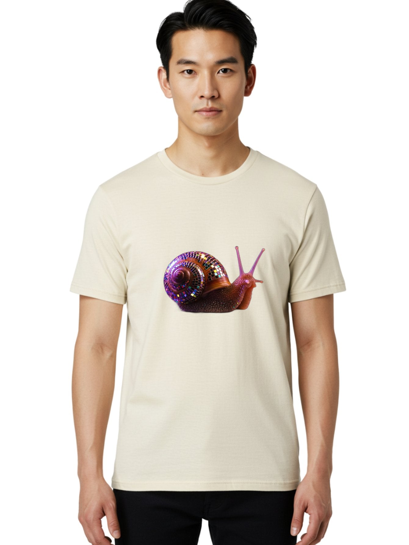 Disco-Snail-3 Men'S Graphic Tee, 100% Cotton, Comfortable Casual Summer Wear, Machine Washable, Vintage Camera, Old Camera, Antique Camera, Black Camera, Classic Photography, Photography Equipment, Nostalgic Device, Film Camera, Camera Art Bam288 20