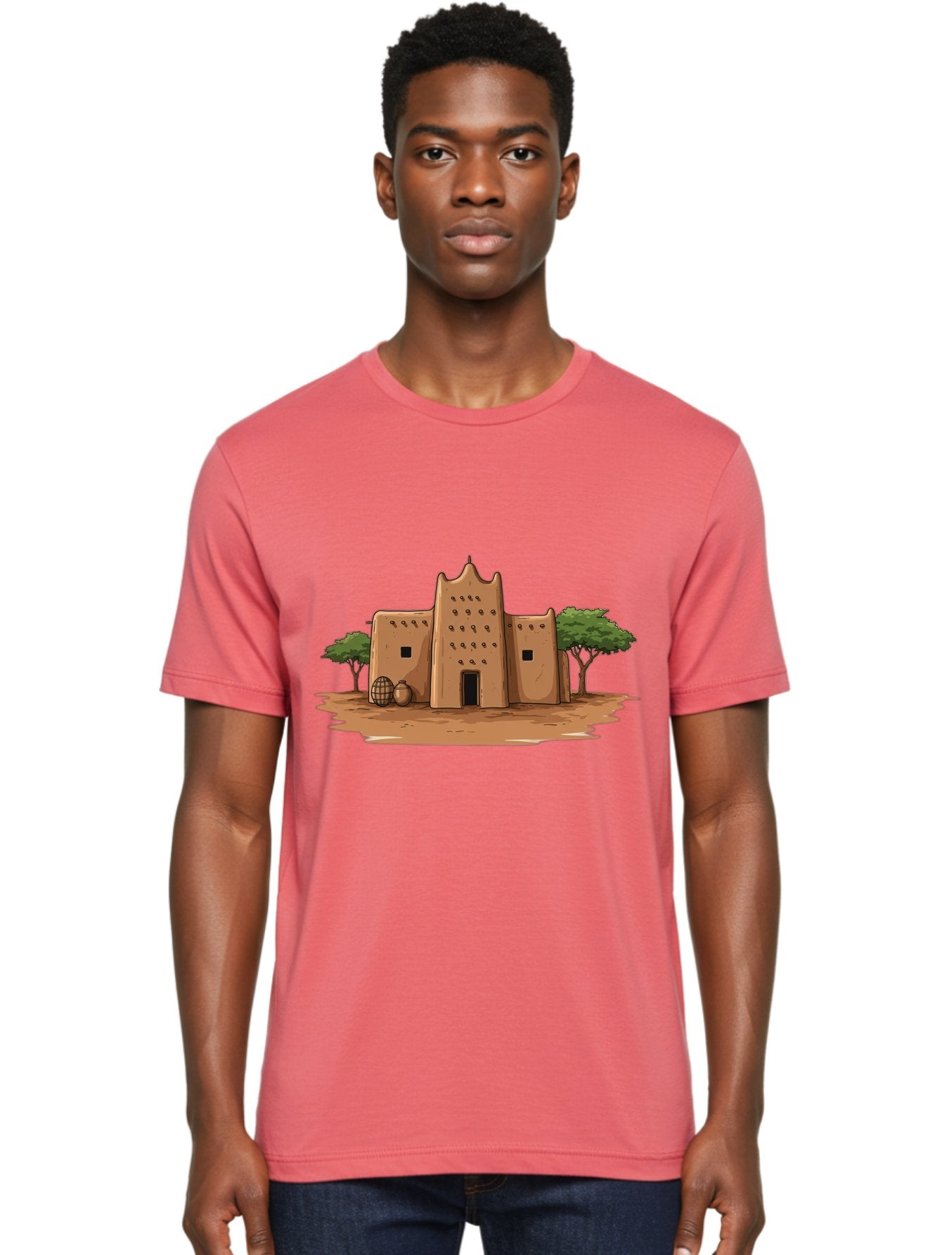 Djenne-Mosque-1 Men'S Graphic Tee, 100% Cotton, Comfortable Casual Summer Wear, Machine Washable, Vintage Camera, Old Camera, Antique Camera, Black Camera, Classic Photography, Photography Equipment, Nostalgic Device, Film Camera, Camera Art Bam307 21