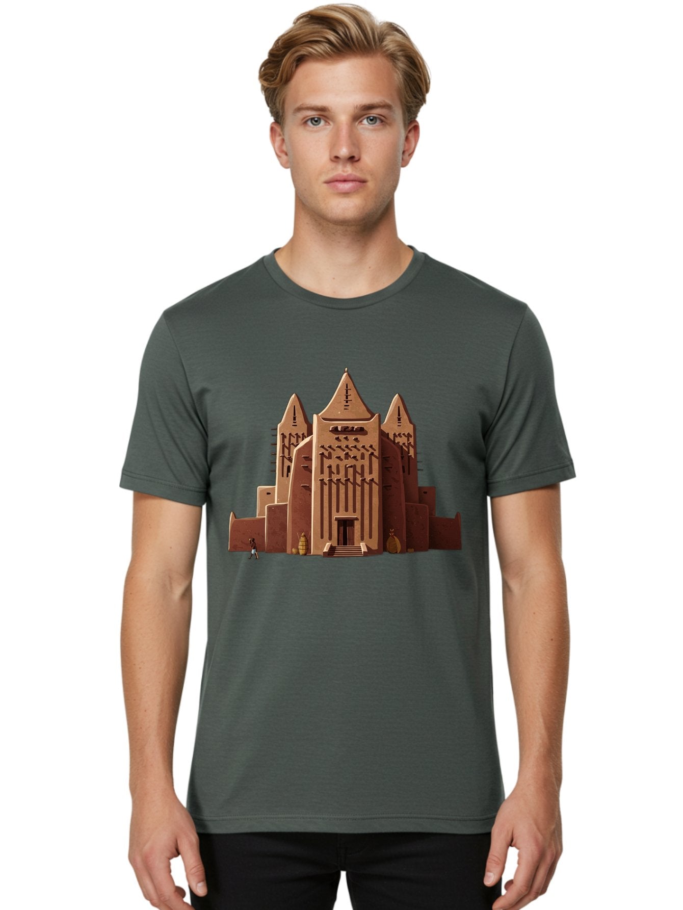 Djenne-Mosque Men'S Graphic Tee, 100% Cotton, Comfortable Casual Summer Wear, Machine Washable, Vintage Camera, Old Camera, Antique Camera, Black Camera, Classic Photography, Photography Equipment, Nostalgic Device, Film Camera, Camera Art Bam308 20
