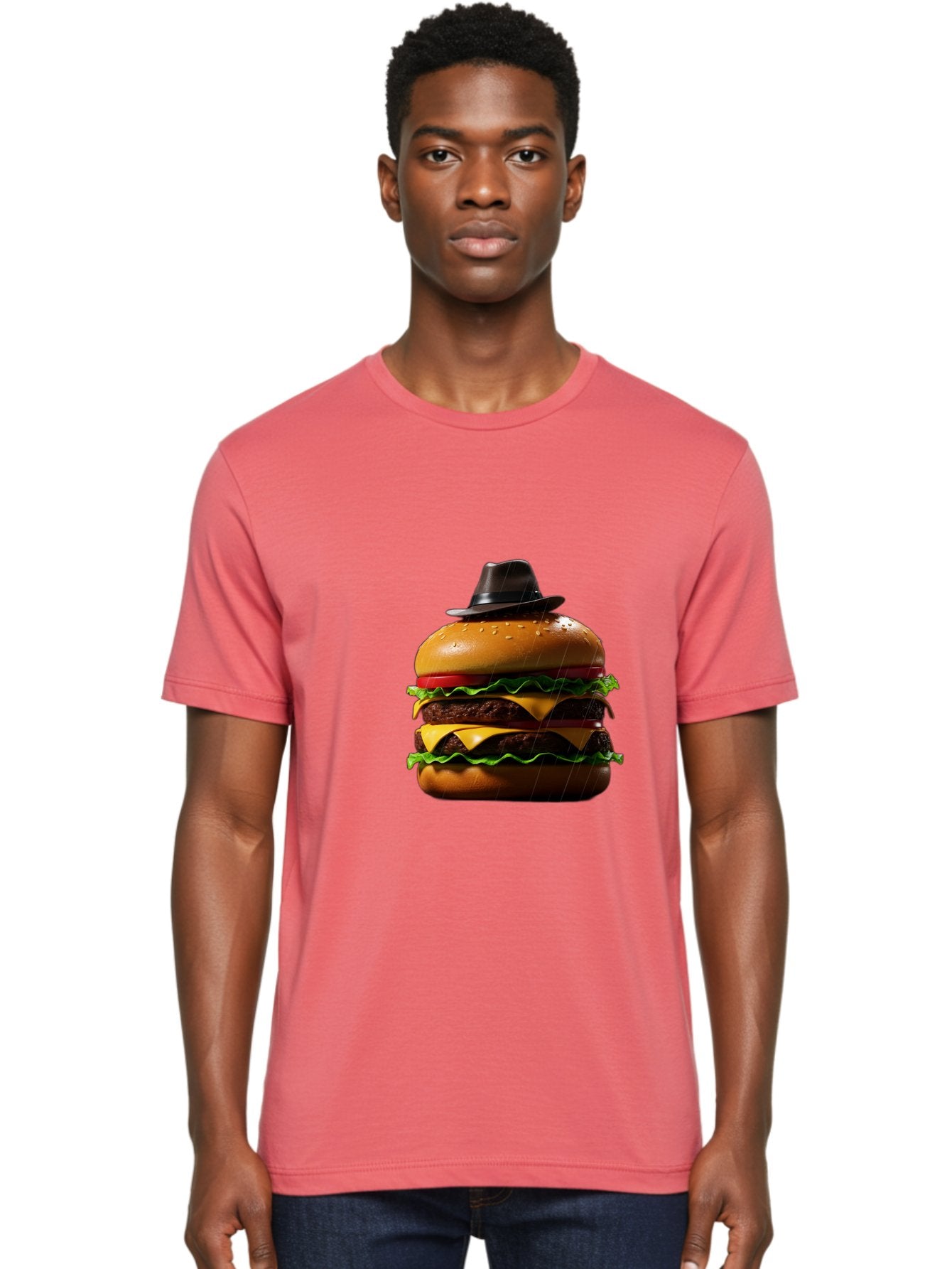 Double-Cheeseburger-With-Hat Men'S Graphic Tee, 100% Cotton, Comfortable Casual Summer Wear, Machine Washable, Vintage Camera, Old Camera, Antique Camera, Black Camera, Classic Photography, Photography Equipment, Nostalgic Device, Film Camera, Bam325 18