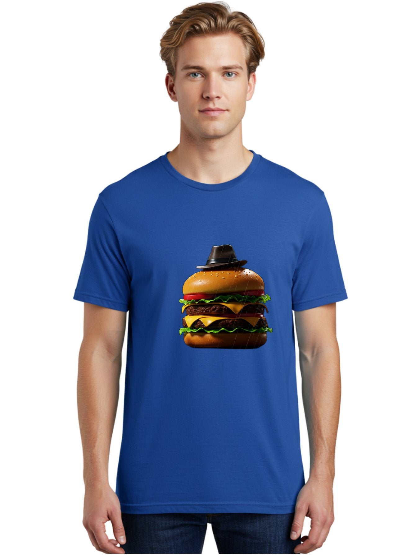 Double-Cheeseburger-With-Hat Men'S Graphic Tee, 100% Cotton, Comfortable Casual Summer Wear, Machine Washable, Vintage Camera, Old Camera, Antique Camera, Black Camera, Classic Photography, Photography Equipment, Nostalgic Device, Film Camera, Bam325 24