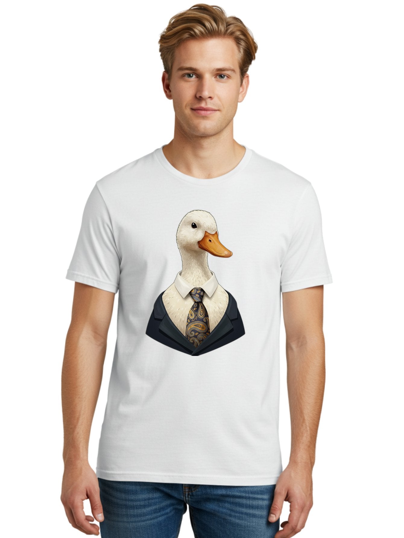 Duck-In-Suit-4 Men'S Graphic Tee, 100% Cotton, Comfortable Casual Summer Wear, Machine Washable, Vintage Camera, Old Camera, Antique Camera, Black Camera, Classic Photography, Photography Equipment, Nostalgic Device, Film Camera, Camera Art Bam342 24