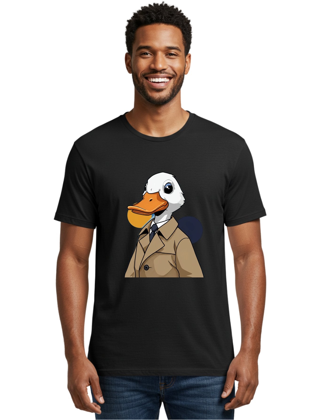 Duck-In-Suit-5 Men'S Graphic Tee, 100% Cotton, Comfortable Casual Summer Wear, Machine Washable, Vintage Camera, Old Camera, Antique Camera, Black Camera, Classic Photography, Photography Equipment, Nostalgic Device, Film Camera, Camera Art Bam343 14