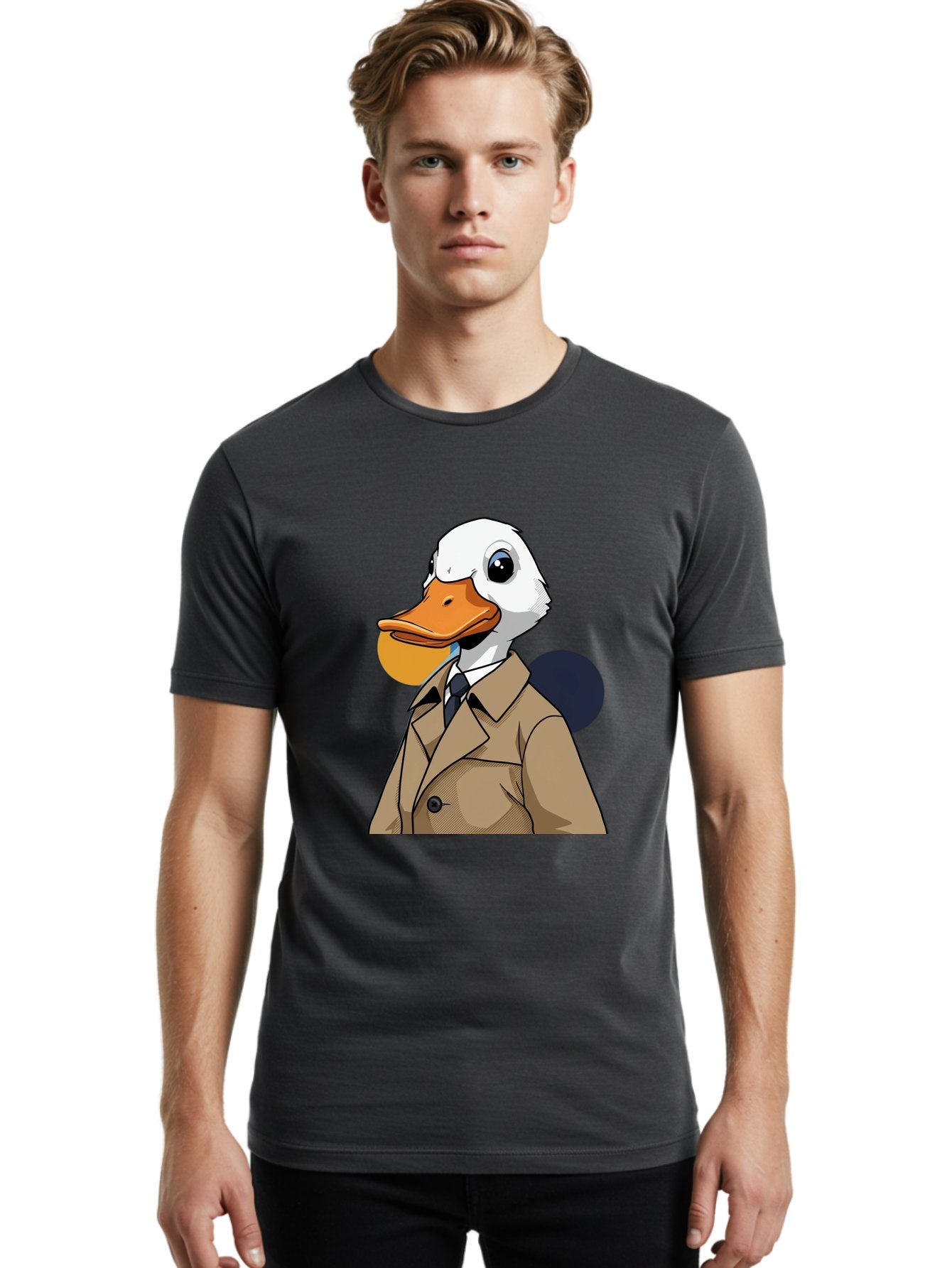 Duck-In-Suit-5 Men'S Graphic Tee, 100% Cotton, Comfortable Casual Summer Wear, Machine Washable, Vintage Camera, Old Camera, Antique Camera, Black Camera, Classic Photography, Photography Equipment, Nostalgic Device, Film Camera, Camera Art Bam343 8