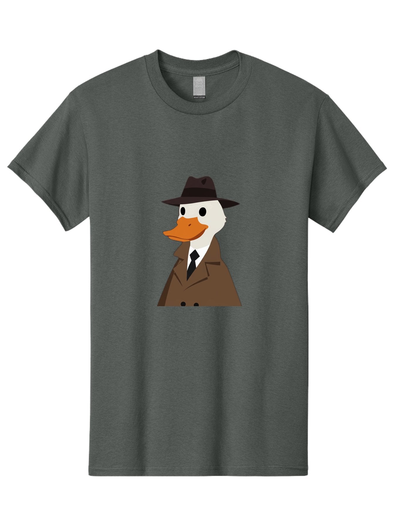 Duck-In-Trench-Coat-And-Fedora Men'S Graphic Tee, 100% Cotton, Comfortable Casual Summer Wear, Machine Washable, Vintage Camera, Old Camera, Antique Camera, Black Camera, Classic Photography, Photography Equipment, Nostalgic Device, Bam347 4