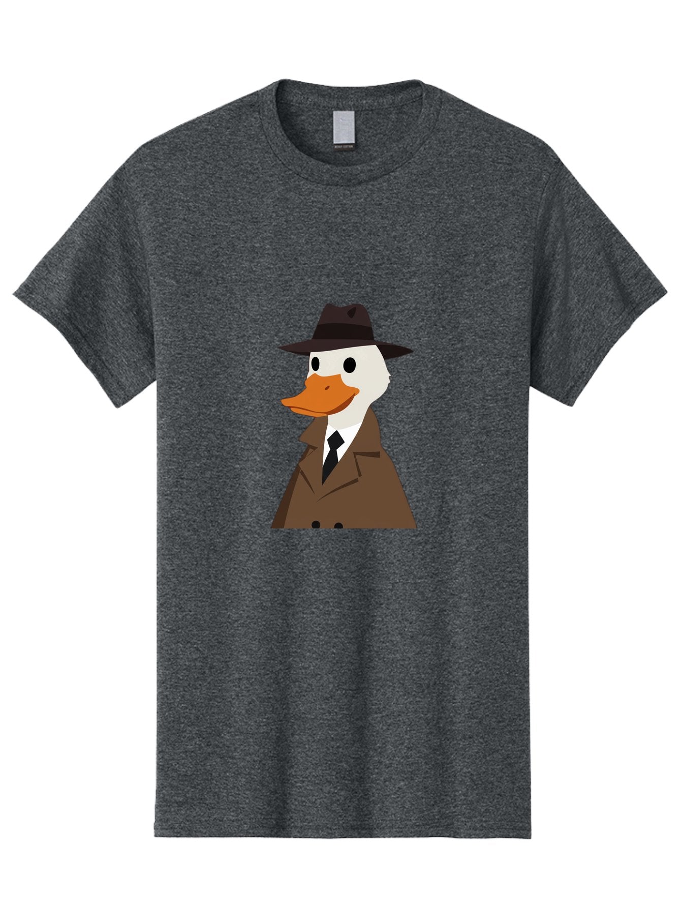 Duck-In-Trench-Coat-And-Fedora Men'S Graphic Tee, 100% Cotton, Comfortable Casual Summer Wear, Machine Washable, Vintage Camera, Old Camera, Antique Camera, Black Camera, Classic Photography, Photography Equipment, Nostalgic Device, Bam347 8