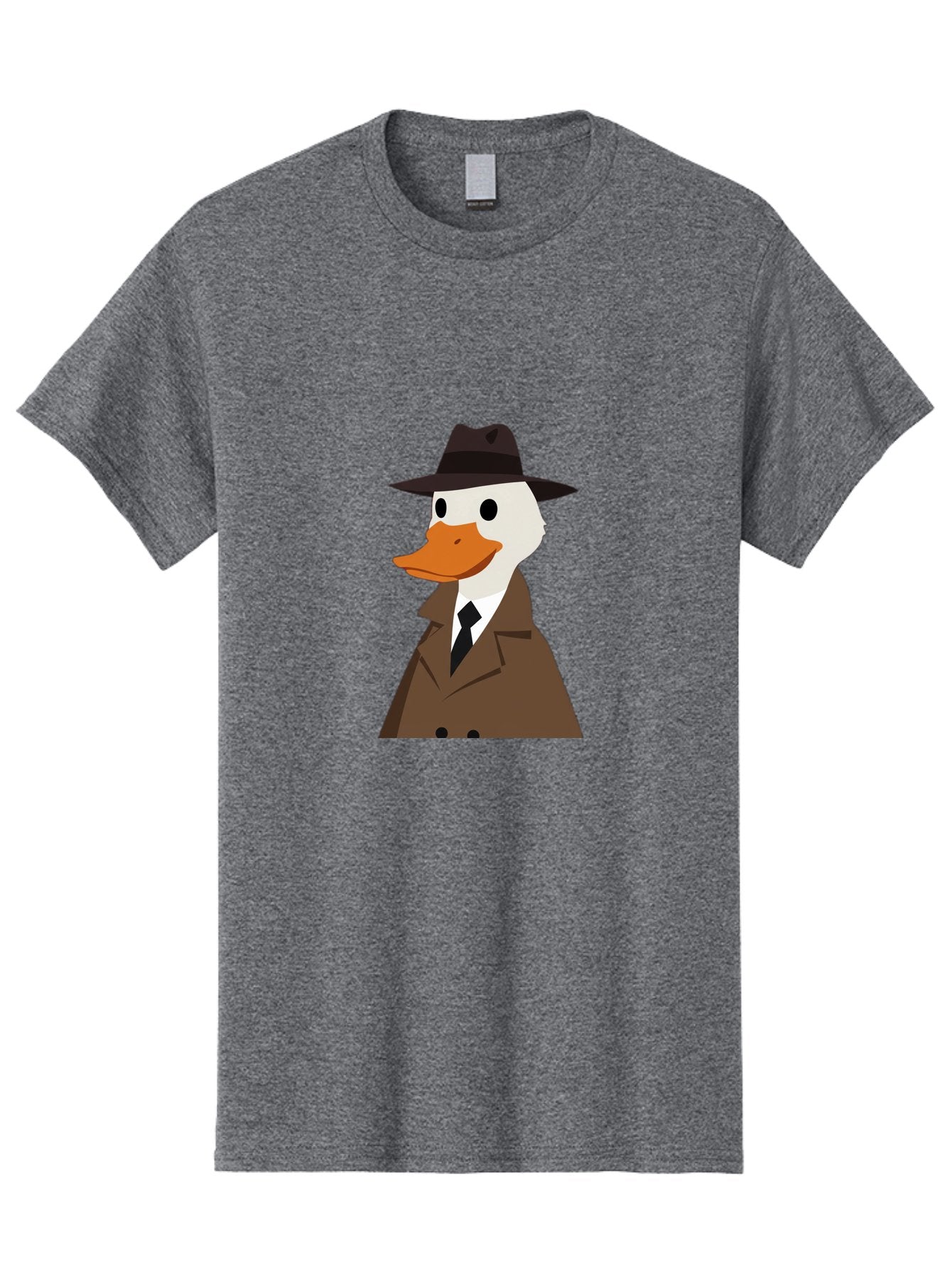 Duck-In-Trench-Coat-And-Fedora Men'S Graphic Tee, 100% Cotton, Comfortable Casual Summer Wear, Machine Washable, Vintage Camera, Old Camera, Antique Camera, Black Camera, Classic Photography, Photography Equipment, Nostalgic Device, Bam347 12