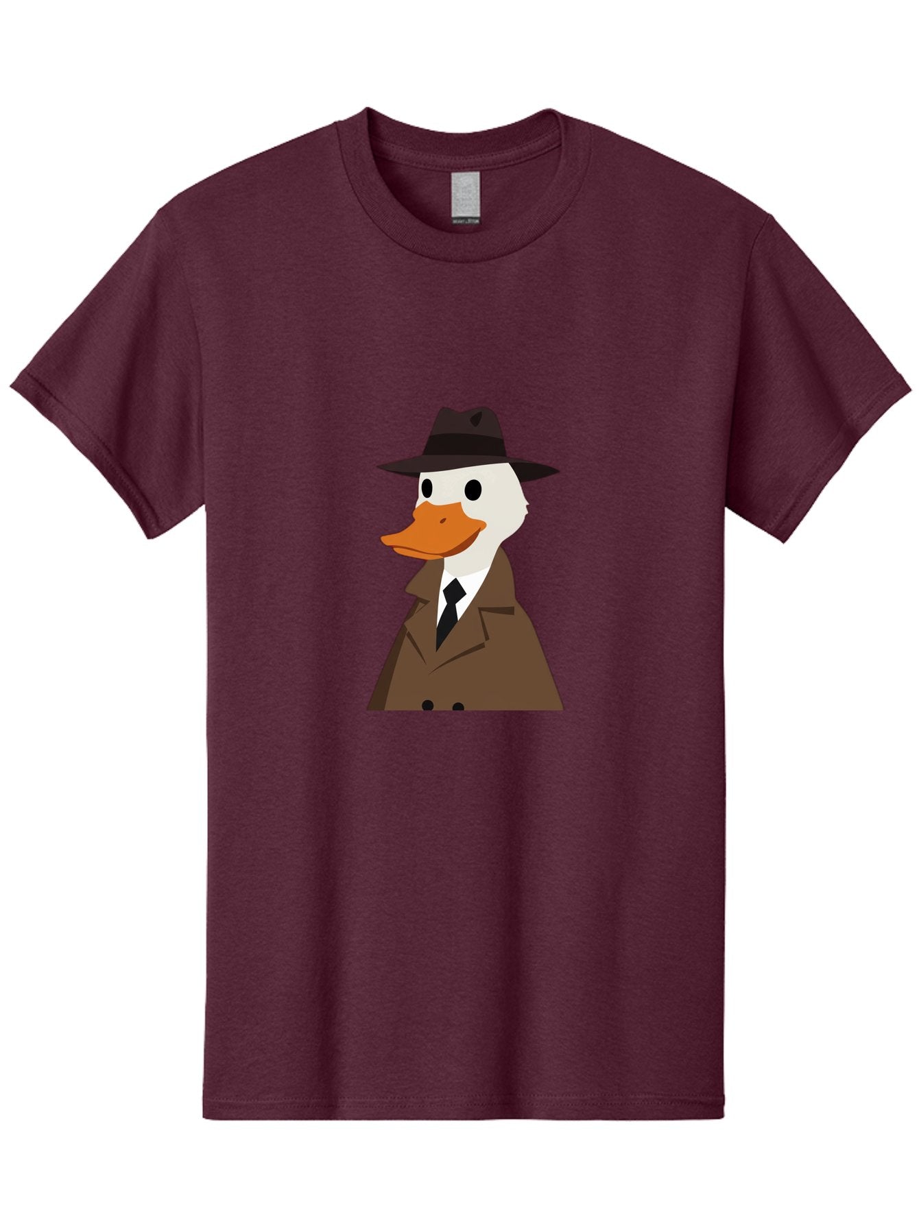 Duck-In-Trench-Coat-And-Fedora Men'S Graphic Tee, 100% Cotton, Comfortable Casual Summer Wear, Machine Washable, Vintage Camera, Old Camera, Antique Camera, Black Camera, Classic Photography, Photography Equipment, Nostalgic Device, Bam347 14