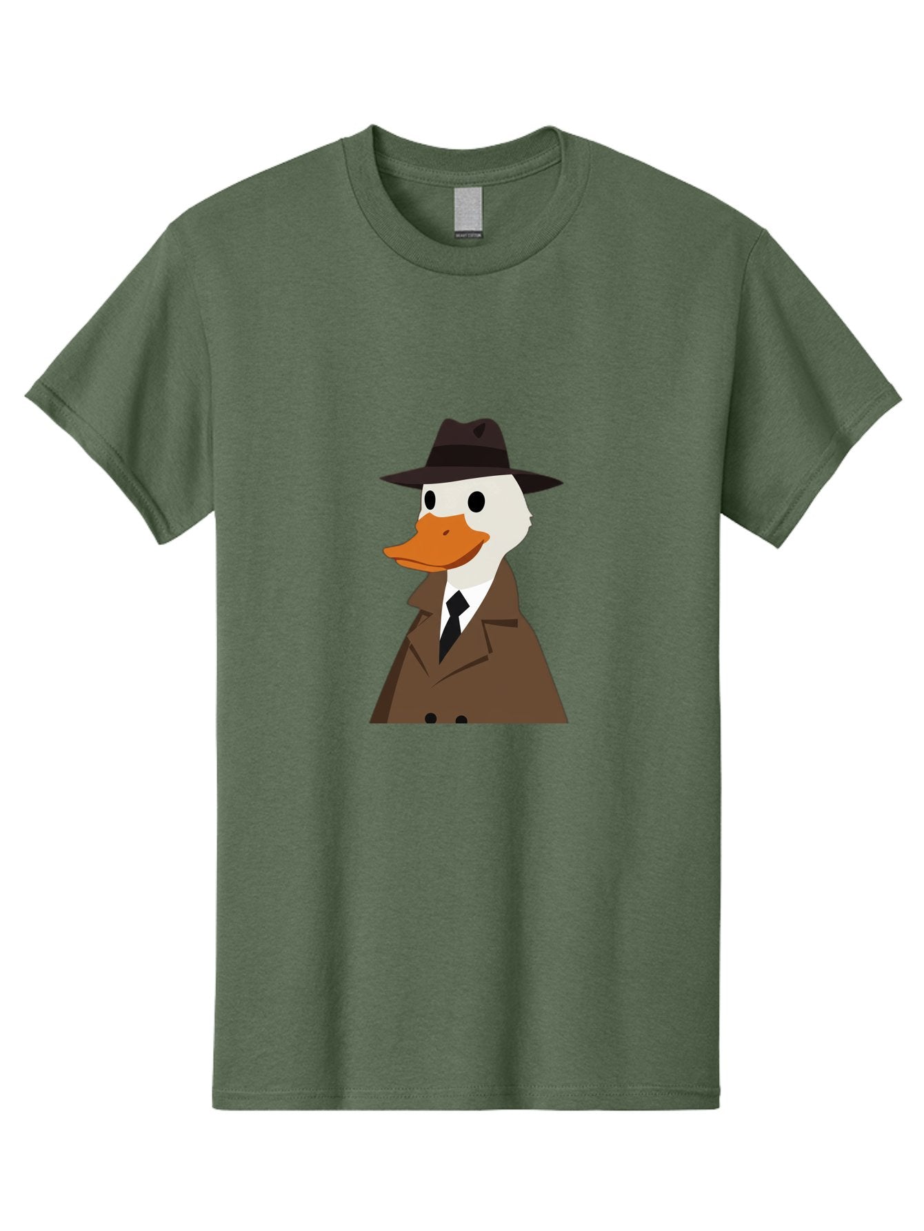 Duck-In-Trench-Coat-And-Fedora Men'S Graphic Tee, 100% Cotton, Comfortable Casual Summer Wear, Machine Washable, Vintage Camera, Old Camera, Antique Camera, Black Camera, Classic Photography, Photography Equipment, Nostalgic Device, Bam347 5
