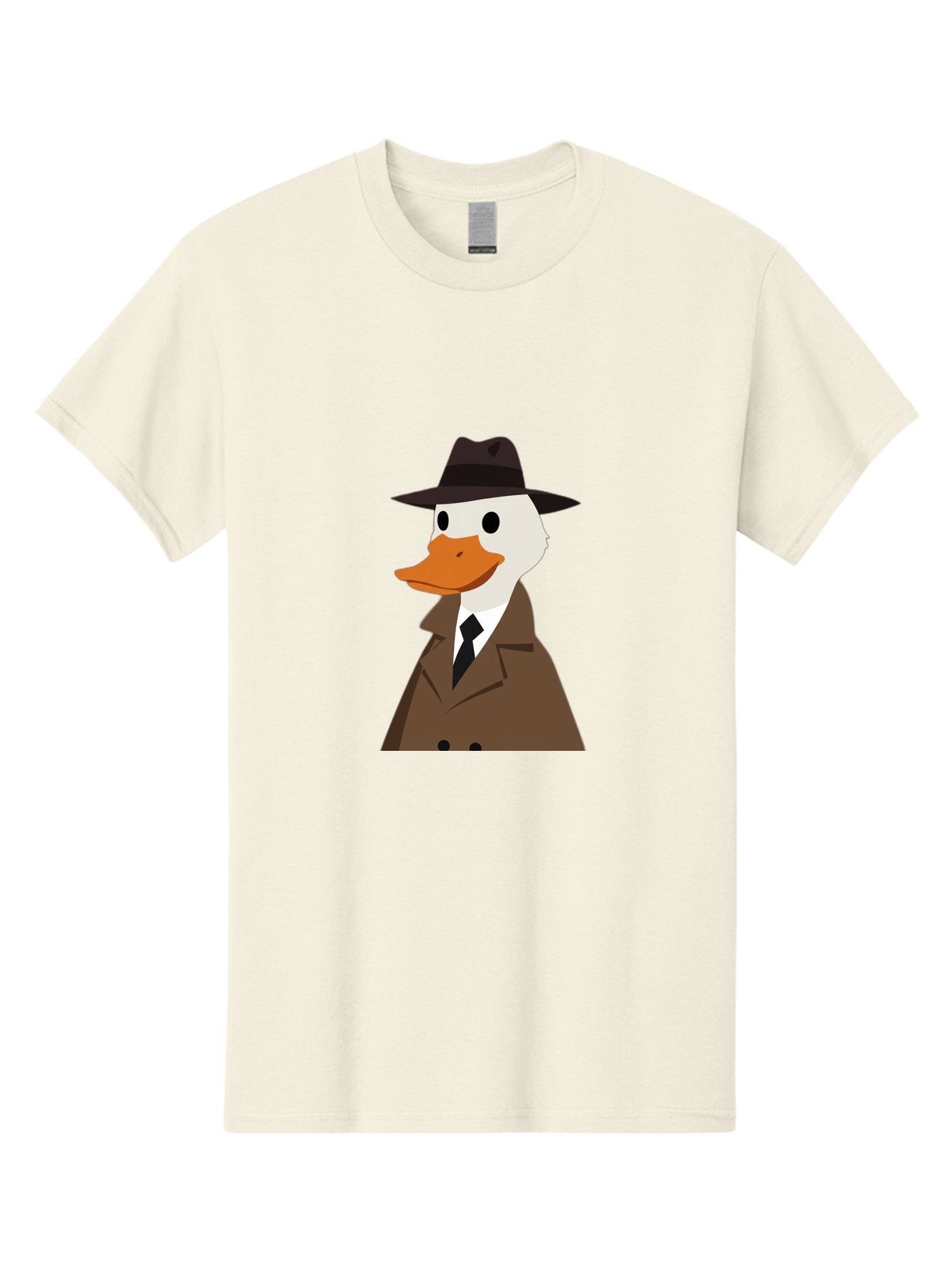 Duck-In-Trench-Coat-And-Fedora Men'S Graphic Tee, 100% Cotton, Comfortable Casual Summer Wear, Machine Washable, Vintage Camera, Old Camera, Antique Camera, Black Camera, Classic Photography, Photography Equipment, Nostalgic Device, Bam347 3