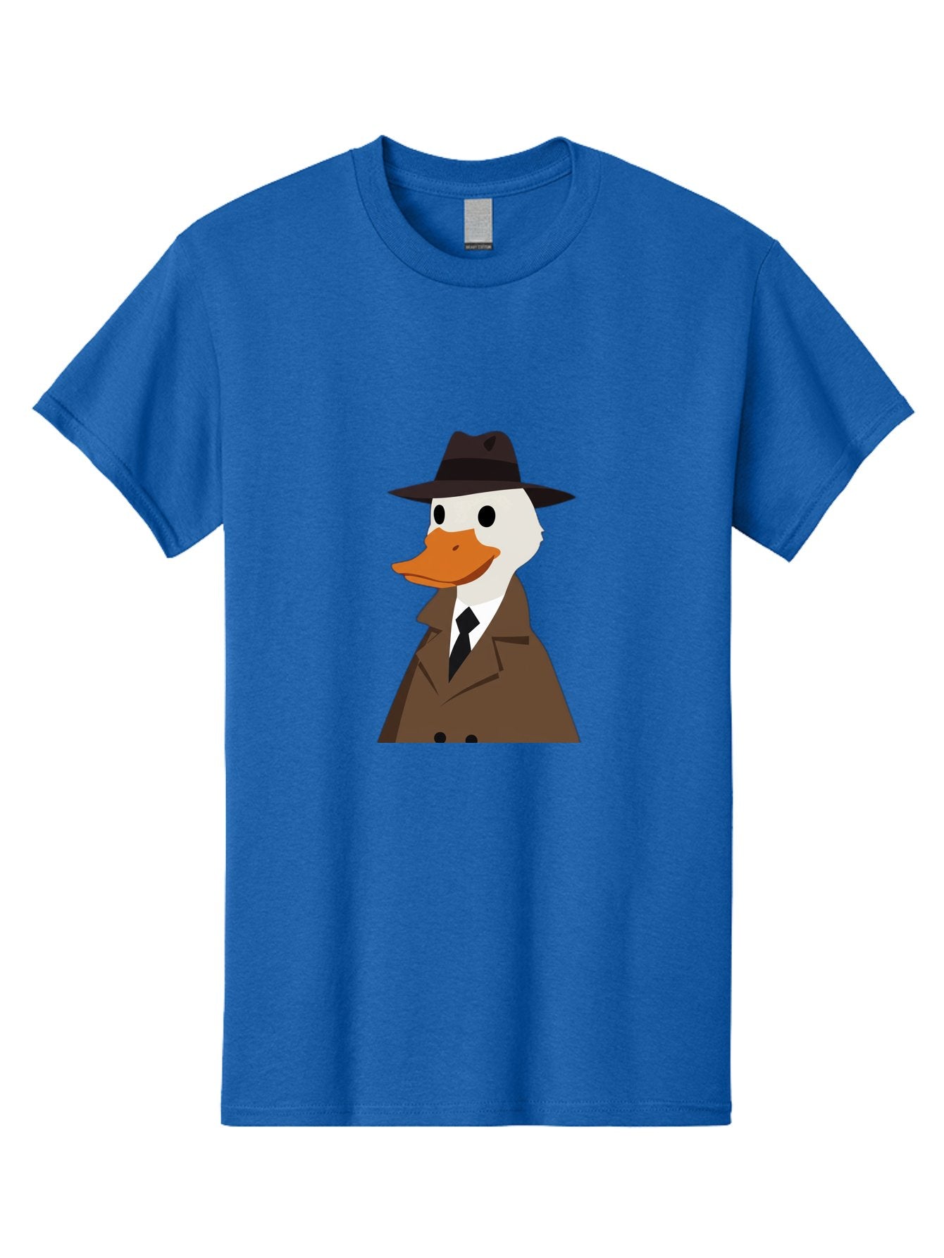 Duck-In-Trench-Coat-And-Fedora Men'S Graphic Tee, 100% Cotton, Comfortable Casual Summer Wear, Machine Washable, Vintage Camera, Old Camera, Antique Camera, Black Camera, Classic Photography, Photography Equipment, Nostalgic Device, Bam347