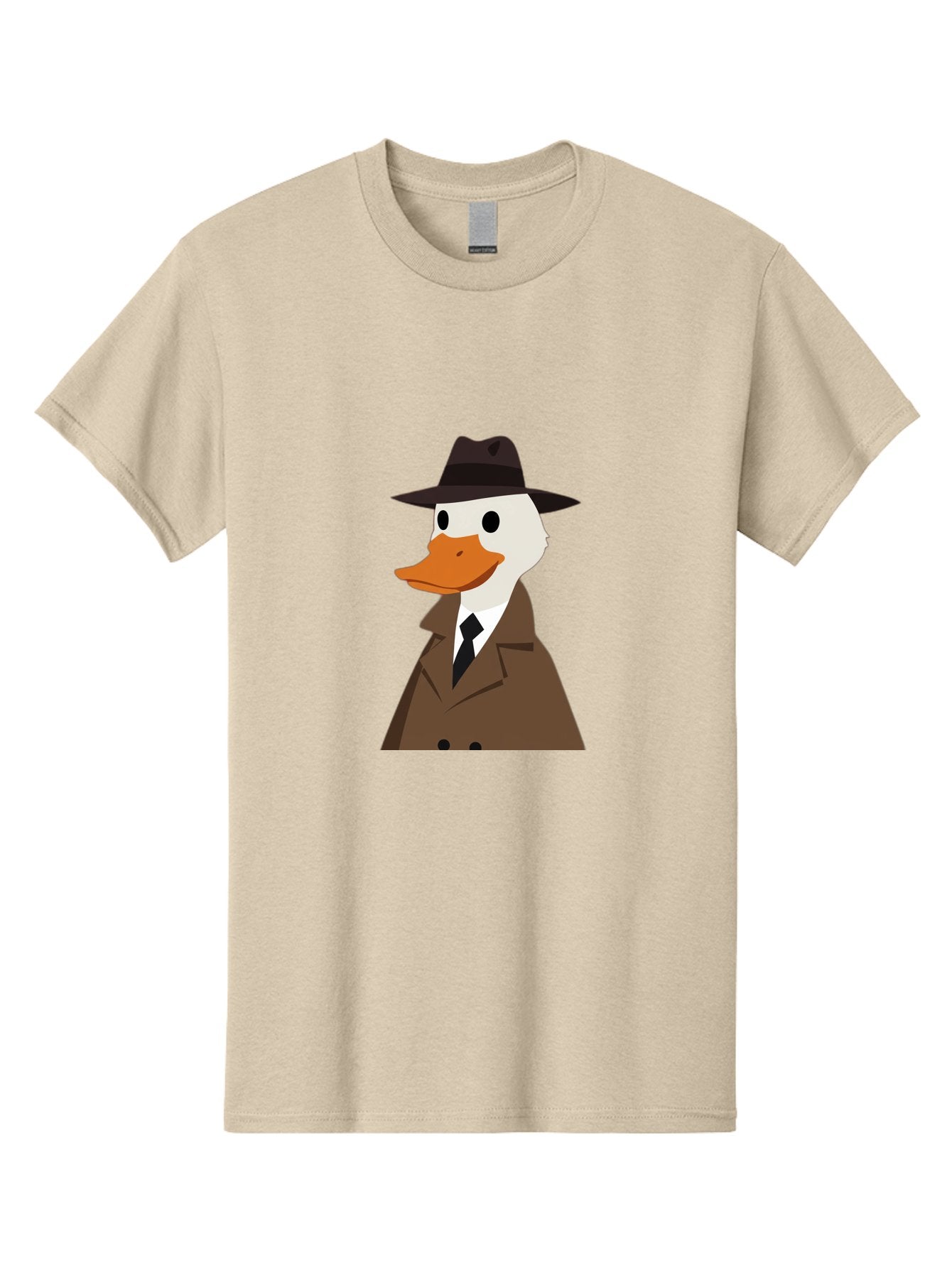 Duck-In-Trench-Coat-And-Fedora Men'S Graphic Tee, 100% Cotton, Comfortable Casual Summer Wear, Machine Washable, Vintage Camera, Old Camera, Antique Camera, Black Camera, Classic Photography, Photography Equipment, Nostalgic Device, Bam347 13