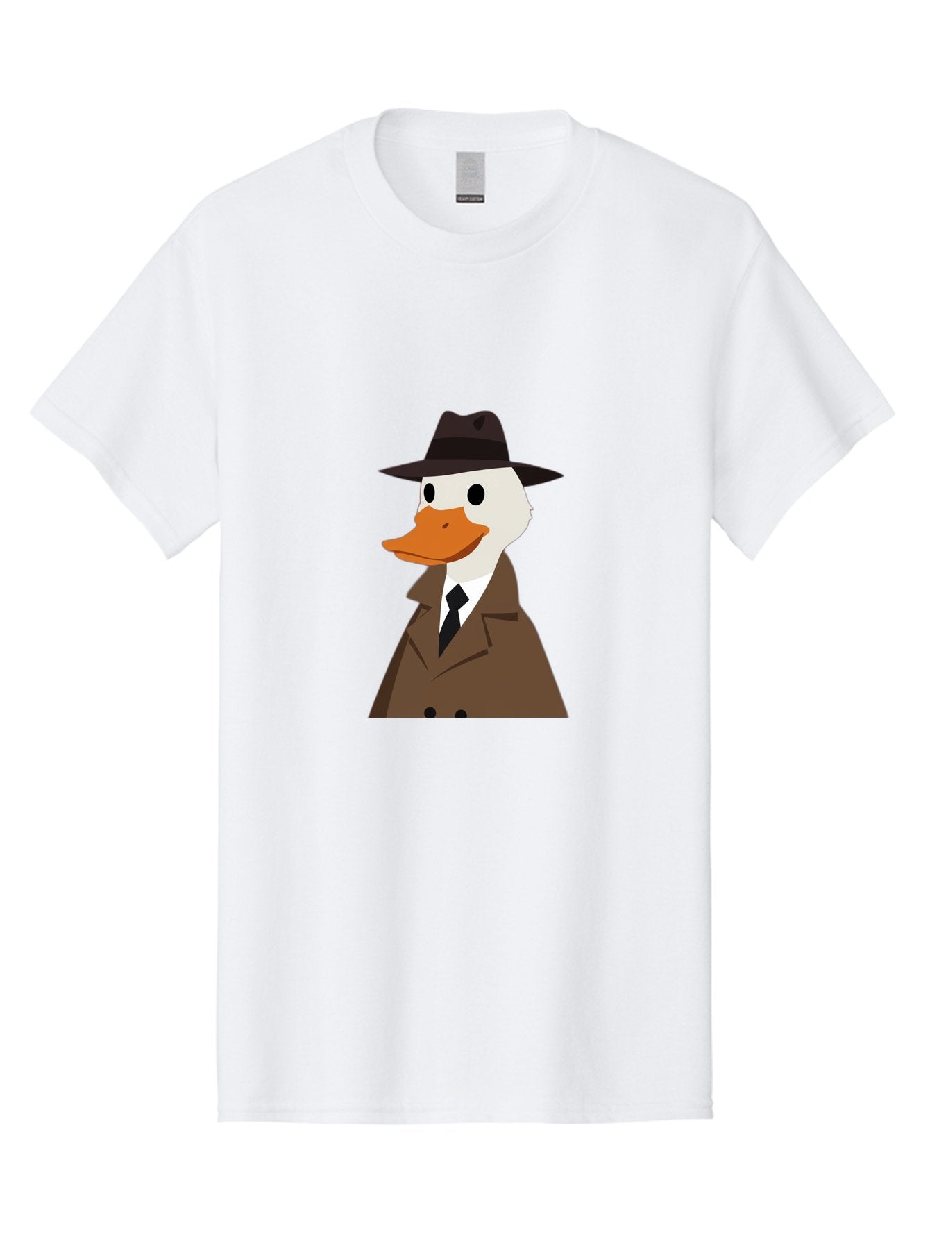 Duck-In-Trench-Coat-And-Fedora Men'S Graphic Tee, 100% Cotton, Comfortable Casual Summer Wear, Machine Washable, Vintage Camera, Old Camera, Antique Camera, Black Camera, Classic Photography, Photography Equipment, Nostalgic Device, Bam347 10