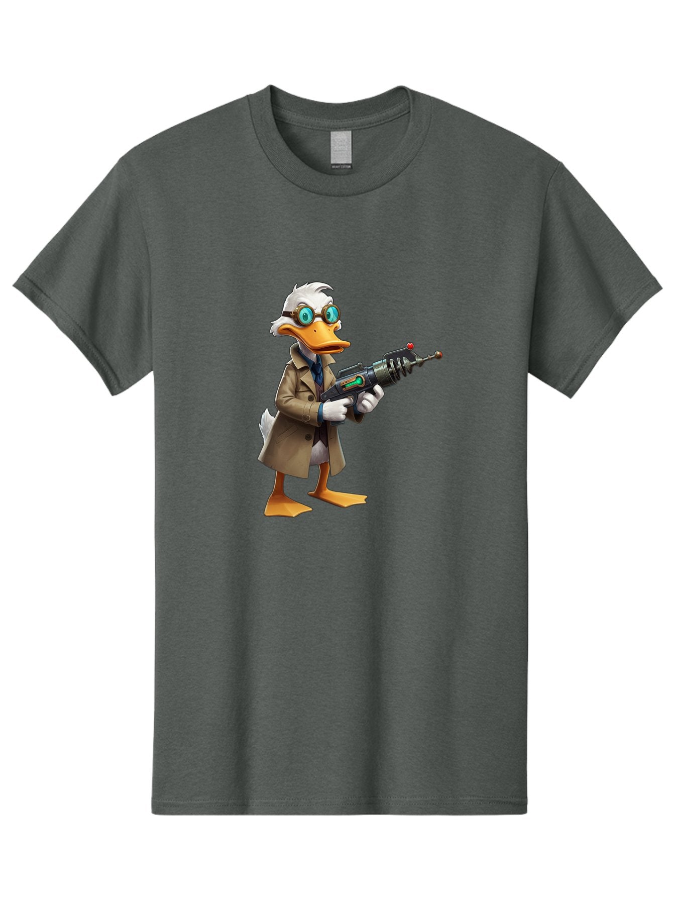 Duck-With-Ray-Gun Men'S Graphic Tee, 100% Cotton, Comfortable Casual Summer Wear, Machine Washable, Vintage Camera, Old Camera, Antique Camera, Black Camera, Classic Photography, Photography Equipment, Nostalgic Device, Film Camera, Camera Art Bam350 3