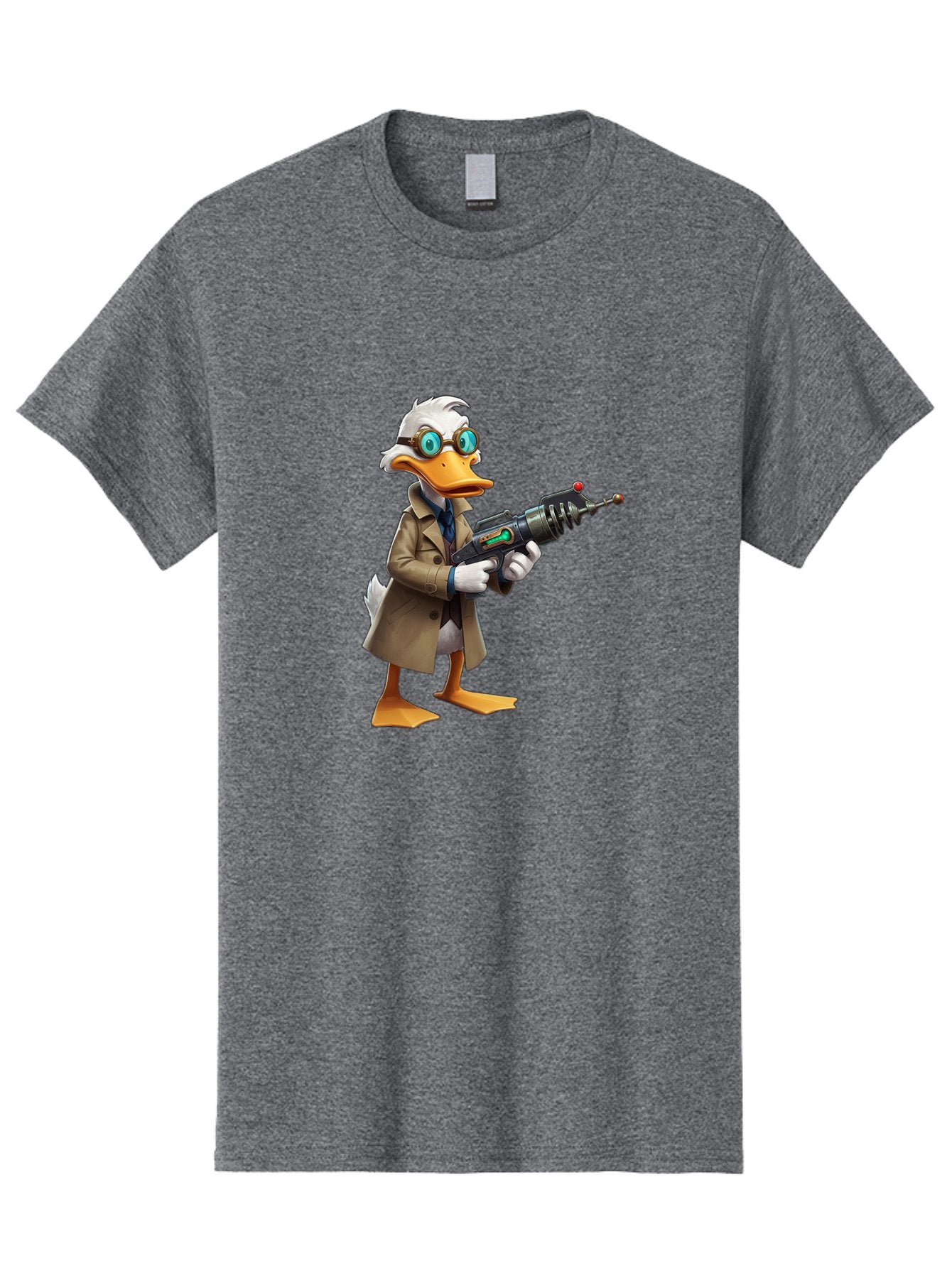 Duck-With-Ray-Gun Men'S Graphic Tee, 100% Cotton, Comfortable Casual Summer Wear, Machine Washable, Vintage Camera, Old Camera, Antique Camera, Black Camera, Classic Photography, Photography Equipment, Nostalgic Device, Film Camera, Camera Art Bam350