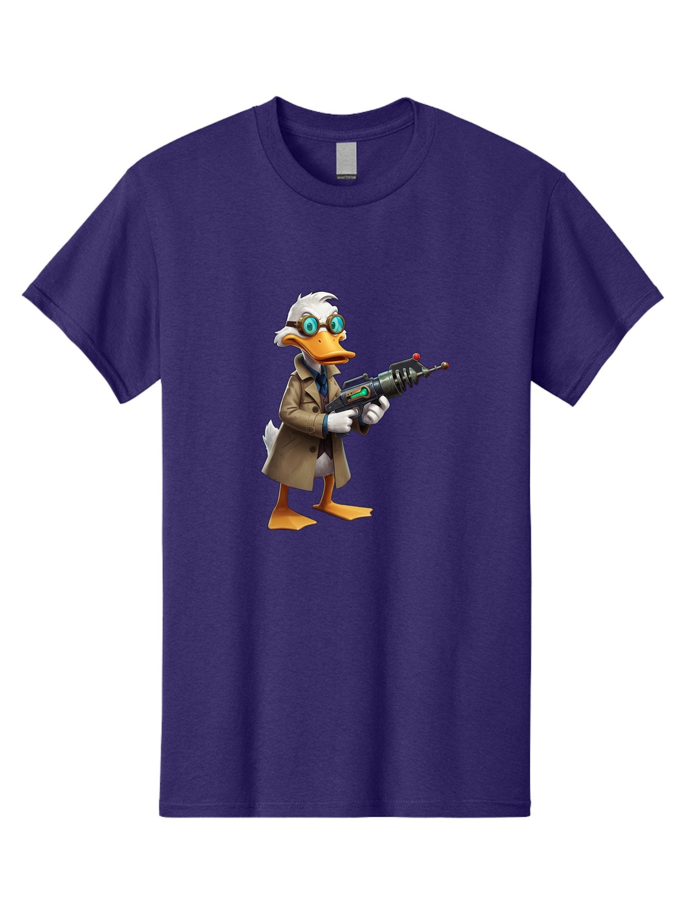 Duck-With-Ray-Gun Men'S Graphic Tee, 100% Cotton, Comfortable Casual Summer Wear, Machine Washable, Vintage Camera, Old Camera, Antique Camera, Black Camera, Classic Photography, Photography Equipment, Nostalgic Device, Film Camera, Camera Art Bam350 6