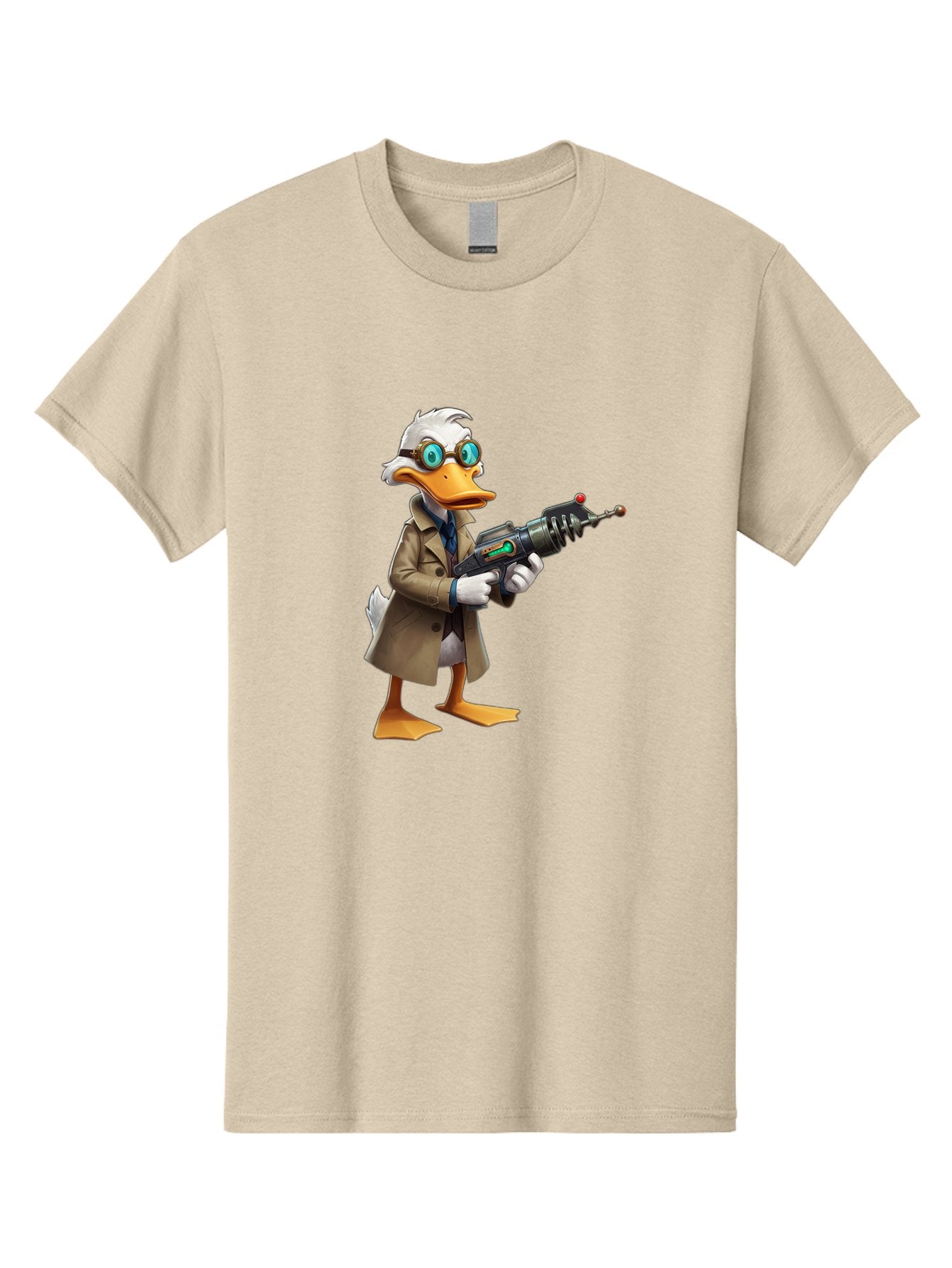 Duck-With-Ray-Gun Men'S Graphic Tee, 100% Cotton, Comfortable Casual Summer Wear, Machine Washable, Vintage Camera, Old Camera, Antique Camera, Black Camera, Classic Photography, Photography Equipment, Nostalgic Device, Film Camera, Camera Art Bam350 9