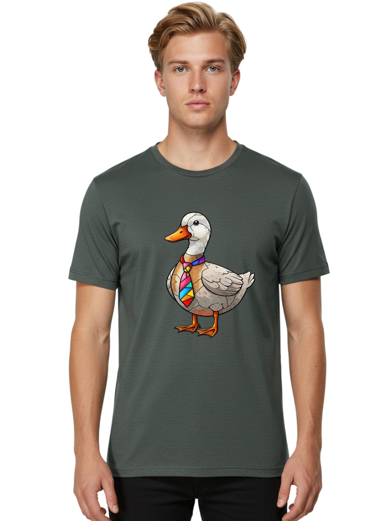 Duck-With-Tie Men'S Graphic Tee, 100% Cotton, Comfortable Casual Summer Wear, Machine Washable, Vintage Camera, Old Camera, Antique Camera, Black Camera, Classic Photography, Photography Equipment, Nostalgic Device, Film Camera, Camera Art Bam351 30