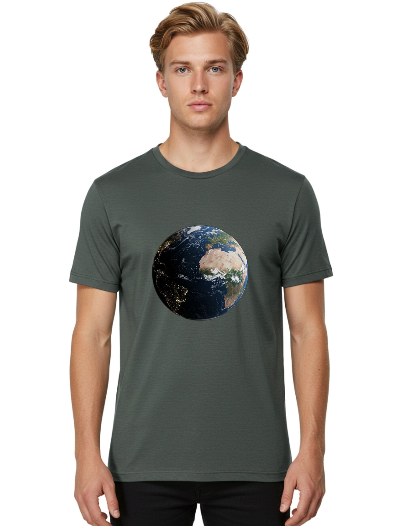 Earth-From-Space-1 Men'S Graphic Tee, 100% Cotton, Comfortable Casual Summer Wear, Machine Washable, Vintage Camera, Old Camera, Antique Camera, Black Camera, Classic Photography, Photography Equipment, Nostalgic Device, Film Camera, Bam356 30