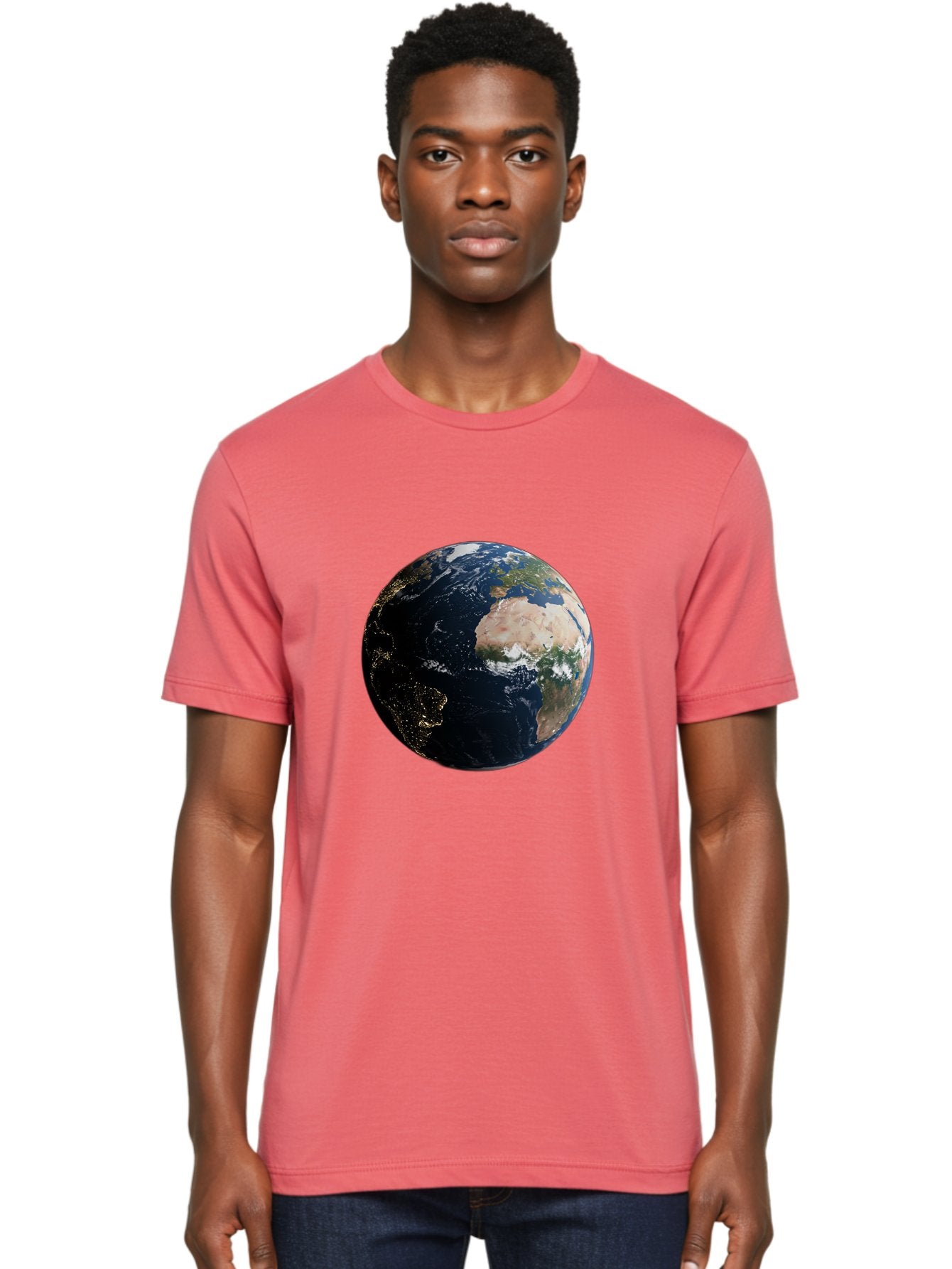 Earth-From-Space-1 Men'S Graphic Tee, 100% Cotton, Comfortable Casual Summer Wear, Machine Washable, Vintage Camera, Old Camera, Antique Camera, Black Camera, Classic Photography, Photography Equipment, Nostalgic Device, Film Camera, Bam356 28