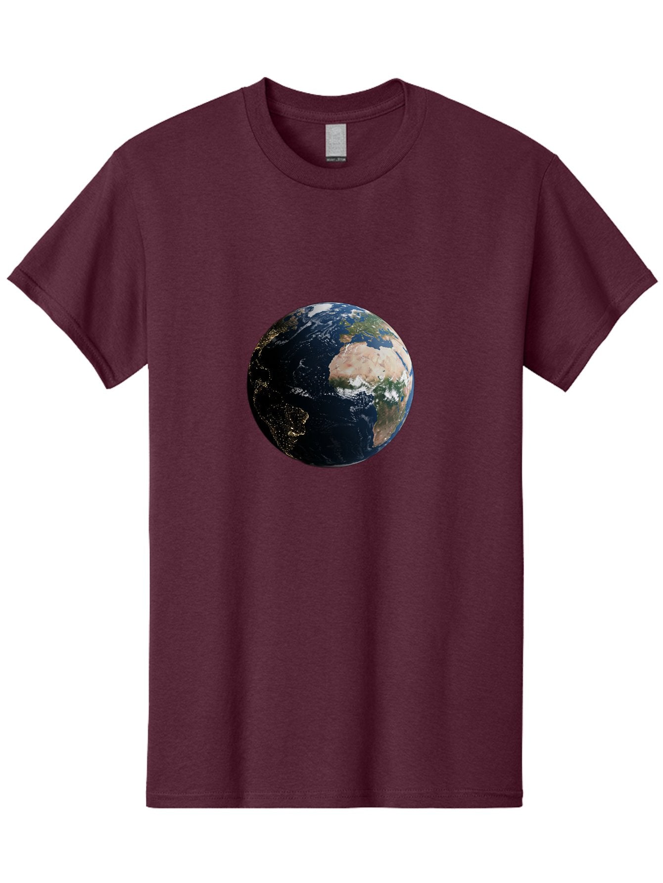 Earth-From-Space-1 Men'S Graphic Tee, 100% Cotton, Comfortable Casual Summer Wear, Machine Washable, Vintage Camera, Old Camera, Antique Camera, Black Camera, Classic Photography, Photography Equipment, Nostalgic Device, Film Camera, Bam356