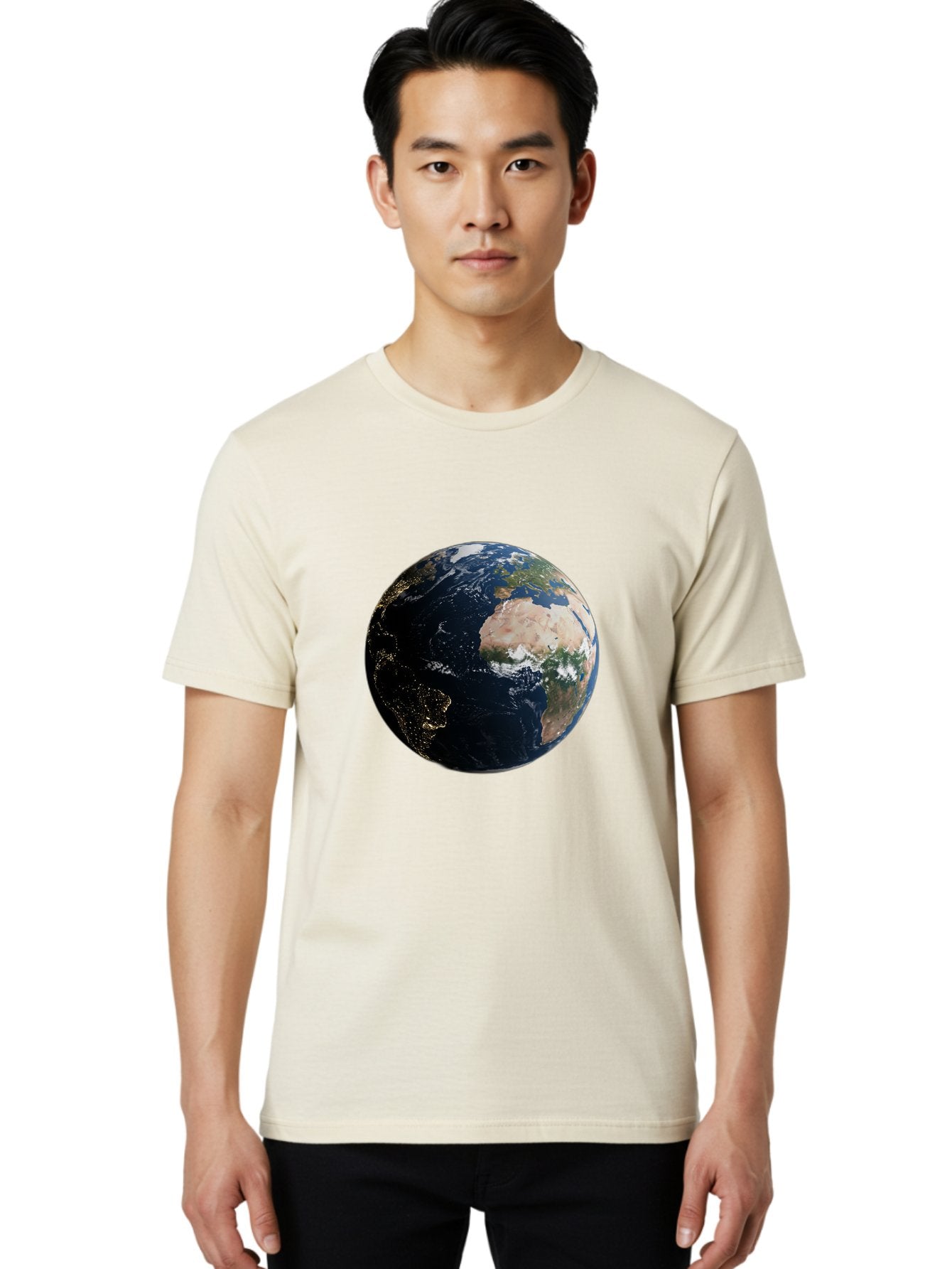 Earth-From-Space-1 Men'S Graphic Tee, 100% Cotton, Comfortable Casual Summer Wear, Machine Washable, Vintage Camera, Old Camera, Antique Camera, Black Camera, Classic Photography, Photography Equipment, Nostalgic Device, Film Camera, Bam356 23