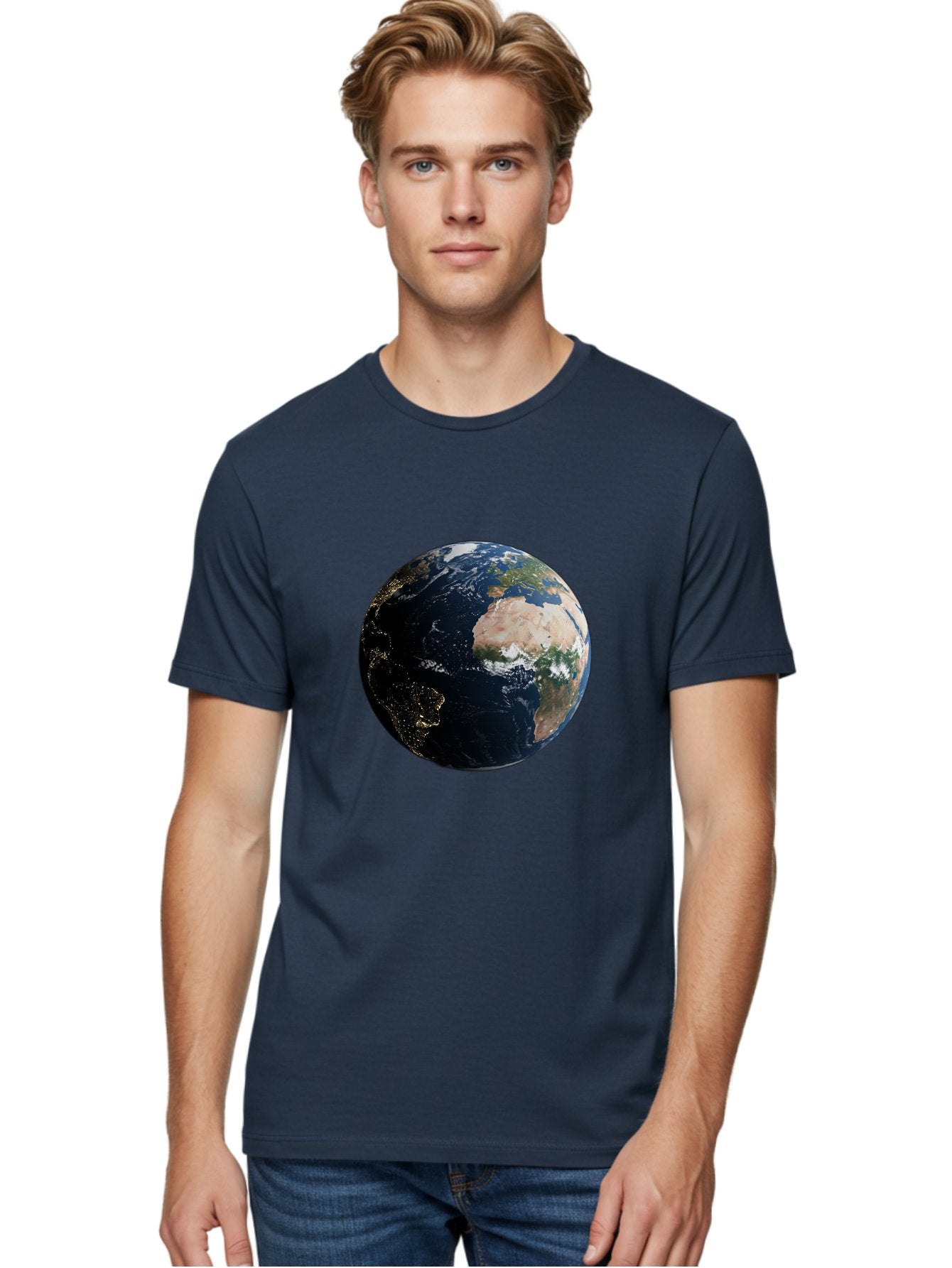 Earth-From-Space-1 Men'S Graphic Tee, 100% Cotton, Comfortable Casual Summer Wear, Machine Washable, Vintage Camera, Old Camera, Antique Camera, Black Camera, Classic Photography, Photography Equipment, Nostalgic Device, Film Camera, Bam356 20