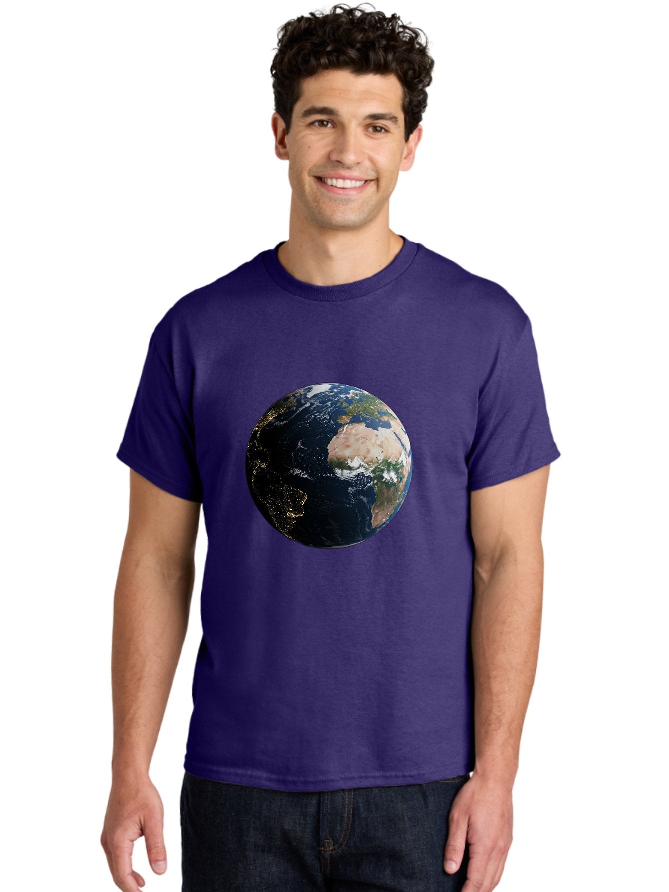 Earth-From-Space-1 Men'S Graphic Tee, 100% Cotton, Comfortable Casual Summer Wear, Machine Washable, Vintage Camera, Old Camera, Antique Camera, Black Camera, Classic Photography, Photography Equipment, Nostalgic Device, Film Camera, Bam356 17
