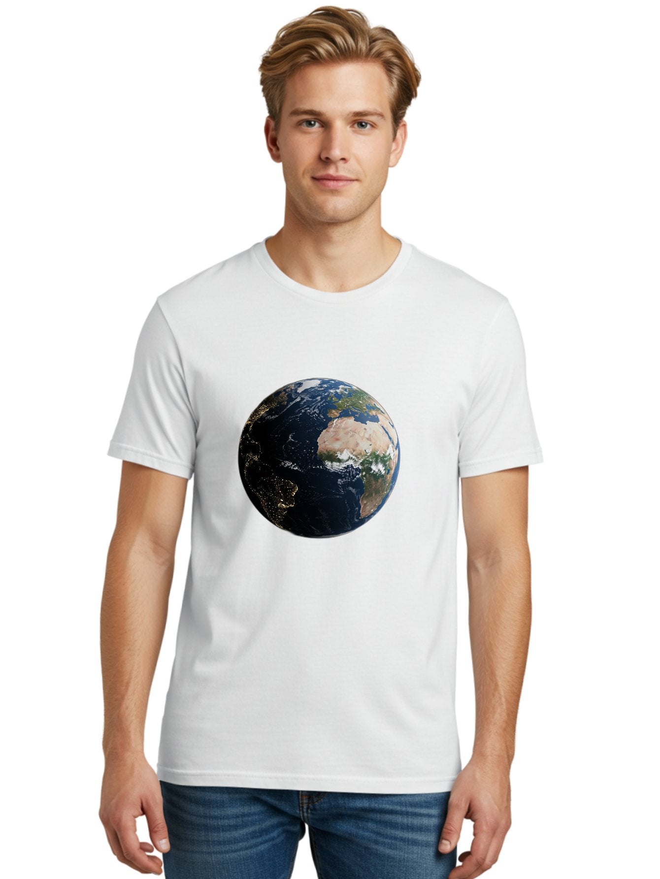 Earth-From-Space-1 Men'S Graphic Tee, 100% Cotton, Comfortable Casual Summer Wear, Machine Washable, Vintage Camera, Old Camera, Antique Camera, Black Camera, Classic Photography, Photography Equipment, Nostalgic Device, Film Camera, Bam356 19
