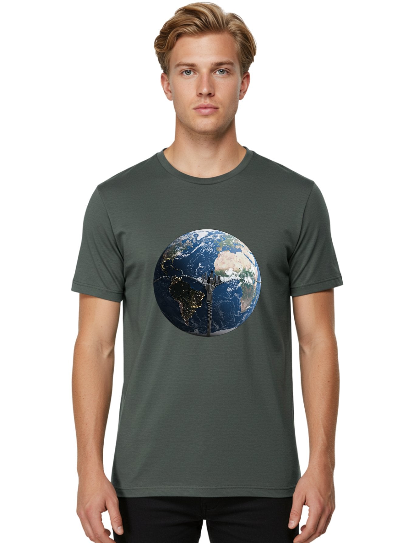 Earth-With-Zip Men'S Graphic Tee, 100% Cotton, Comfortable Casual Summer Wear, Machine Washable, Vintage Camera, Old Camera, Antique Camera, Black Camera, Classic Photography, Photography Equipment, Nostalgic Device, Film Camera, Camera Art Bam360 19