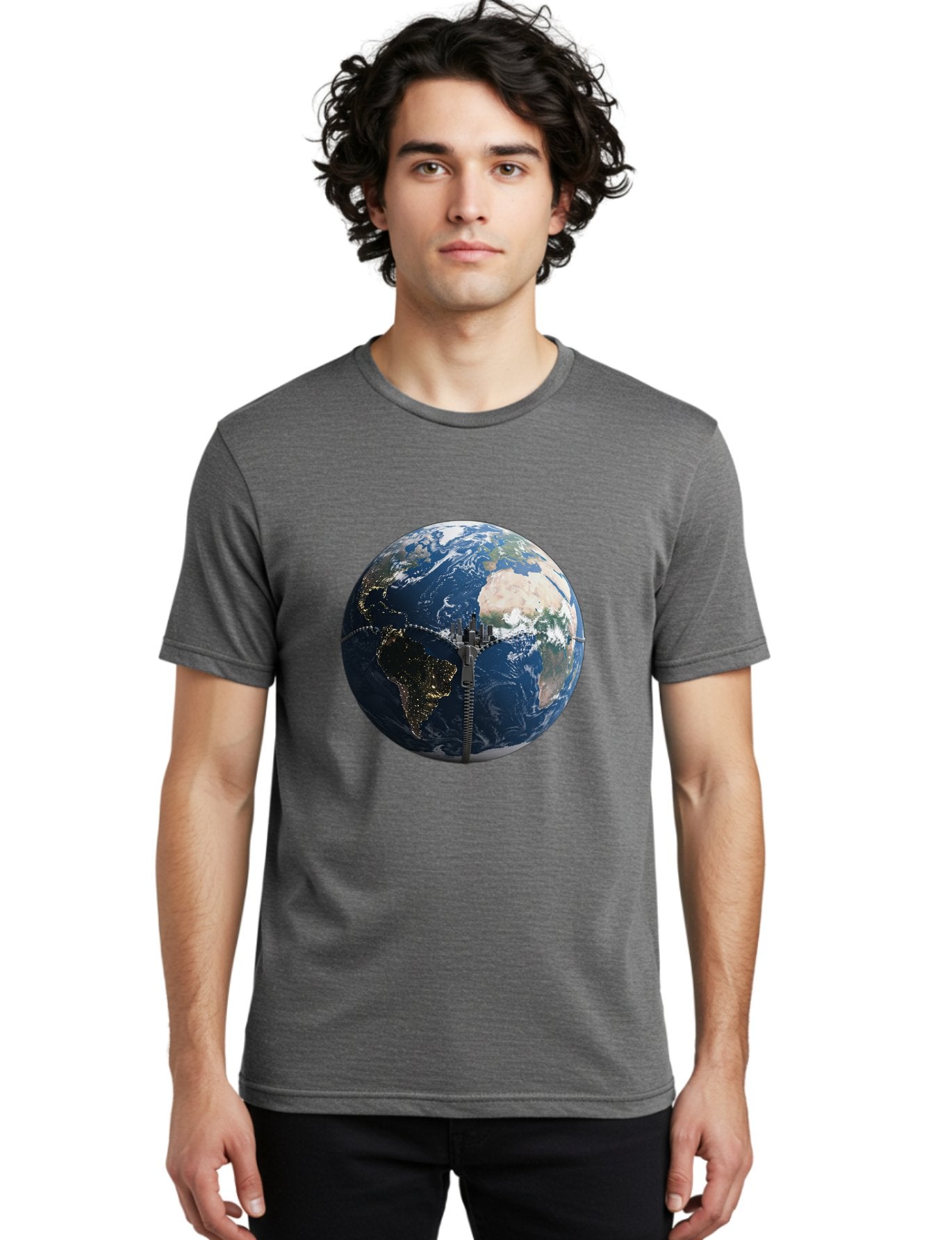 Earth-With-Zip Men'S Graphic Tee, 100% Cotton, Comfortable Casual Summer Wear, Machine Washable, Vintage Camera, Old Camera, Antique Camera, Black Camera, Classic Photography, Photography Equipment, Nostalgic Device, Film Camera, Camera Art Bam360 20